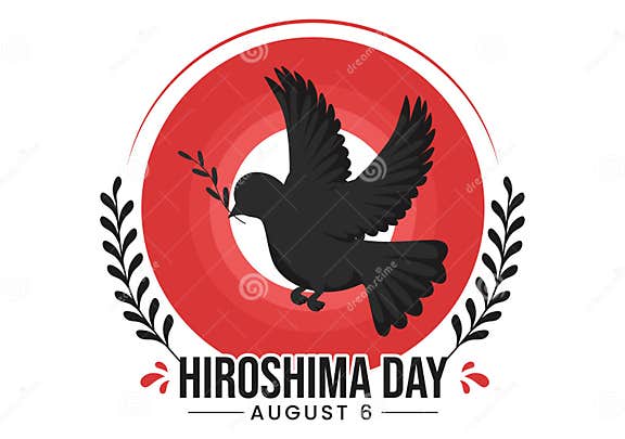 Hiroshima Day Vector Illustration on 6 August with Peace Dove Bird and ...