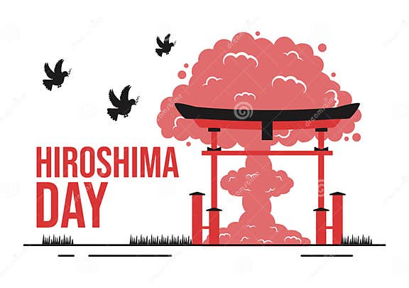 Hiroshima Day Vector Illustration on 6 August with Peace Dove Bird and ...