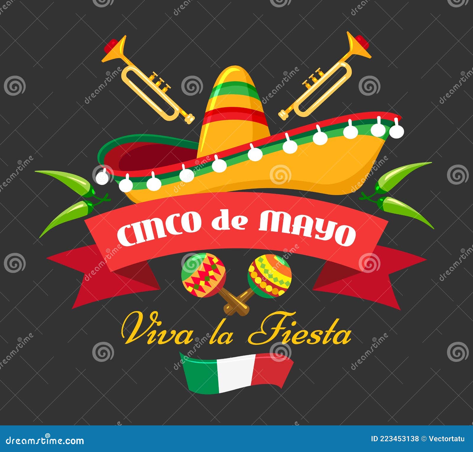 Hispanic Cultural Event Banner Stock Vector - Illustration of mayo, vector:  223453138