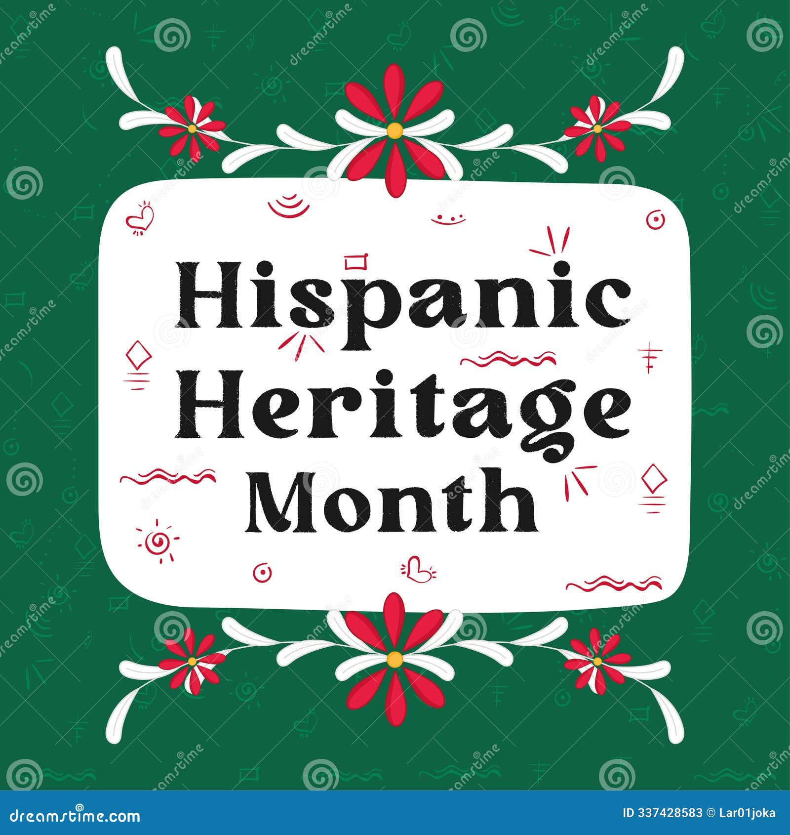 hispanic heritage month festive banner with floral , 