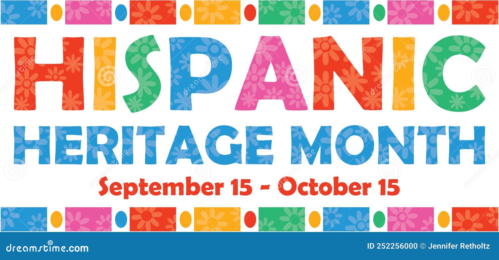 hispanic heritage month floral banner