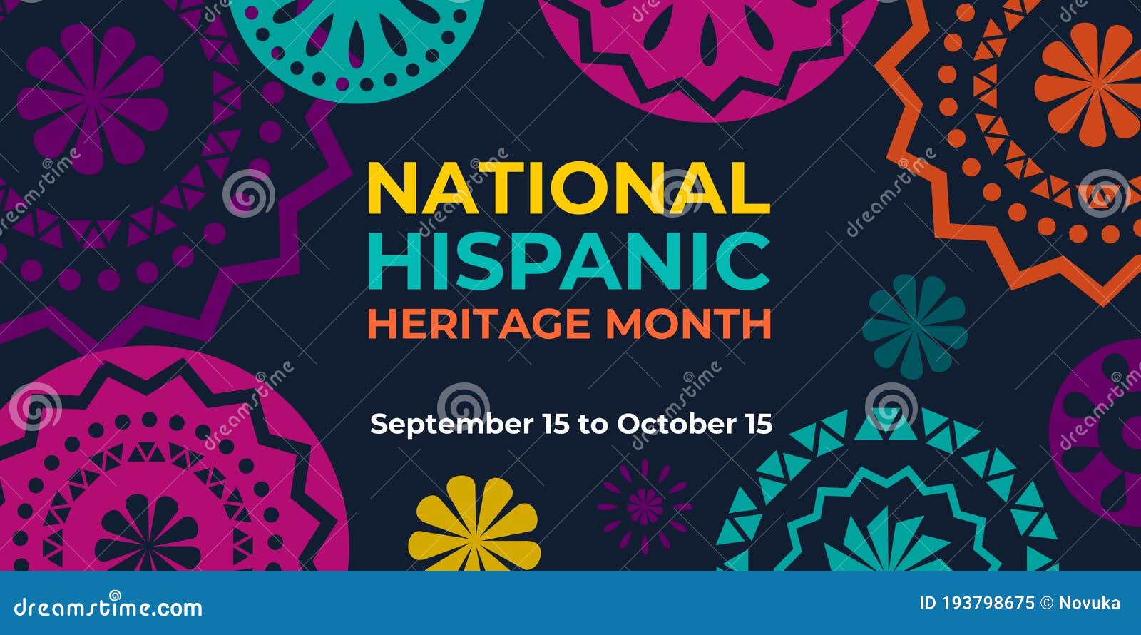 hispanic heritage month.  web banner, poster, card for social media and networks. greeting with national hispanic heritage