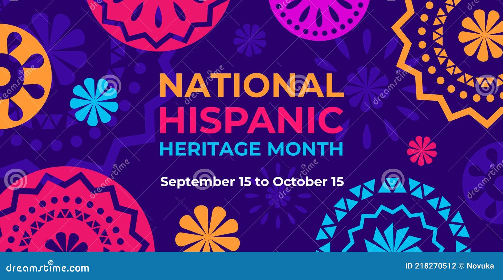Hispanic Heritage Month. Vector Web Banner, Poster, Card for Social