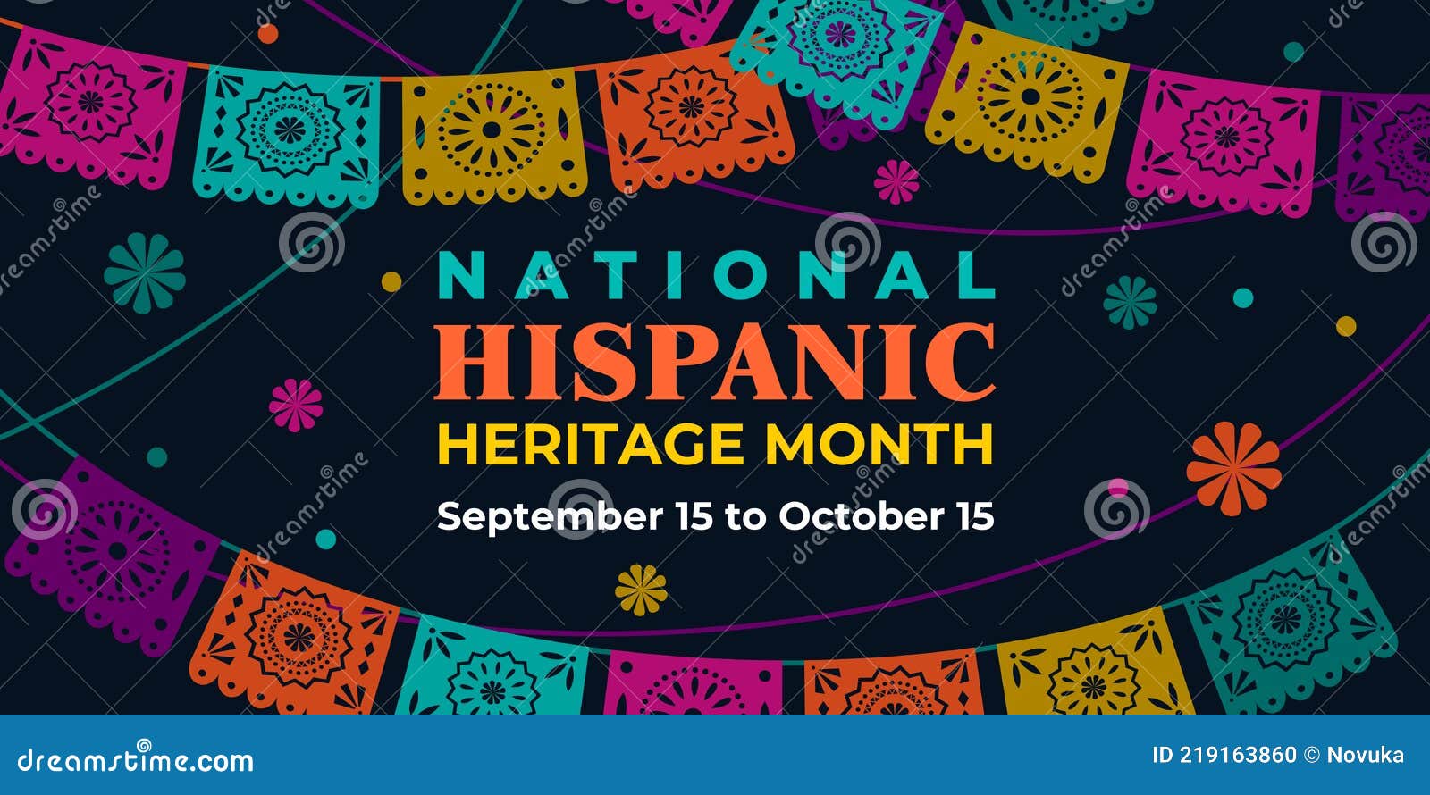 hispanic heritage month.  web banner, poster, card for social media, networks. greeting with national hispanic heritage