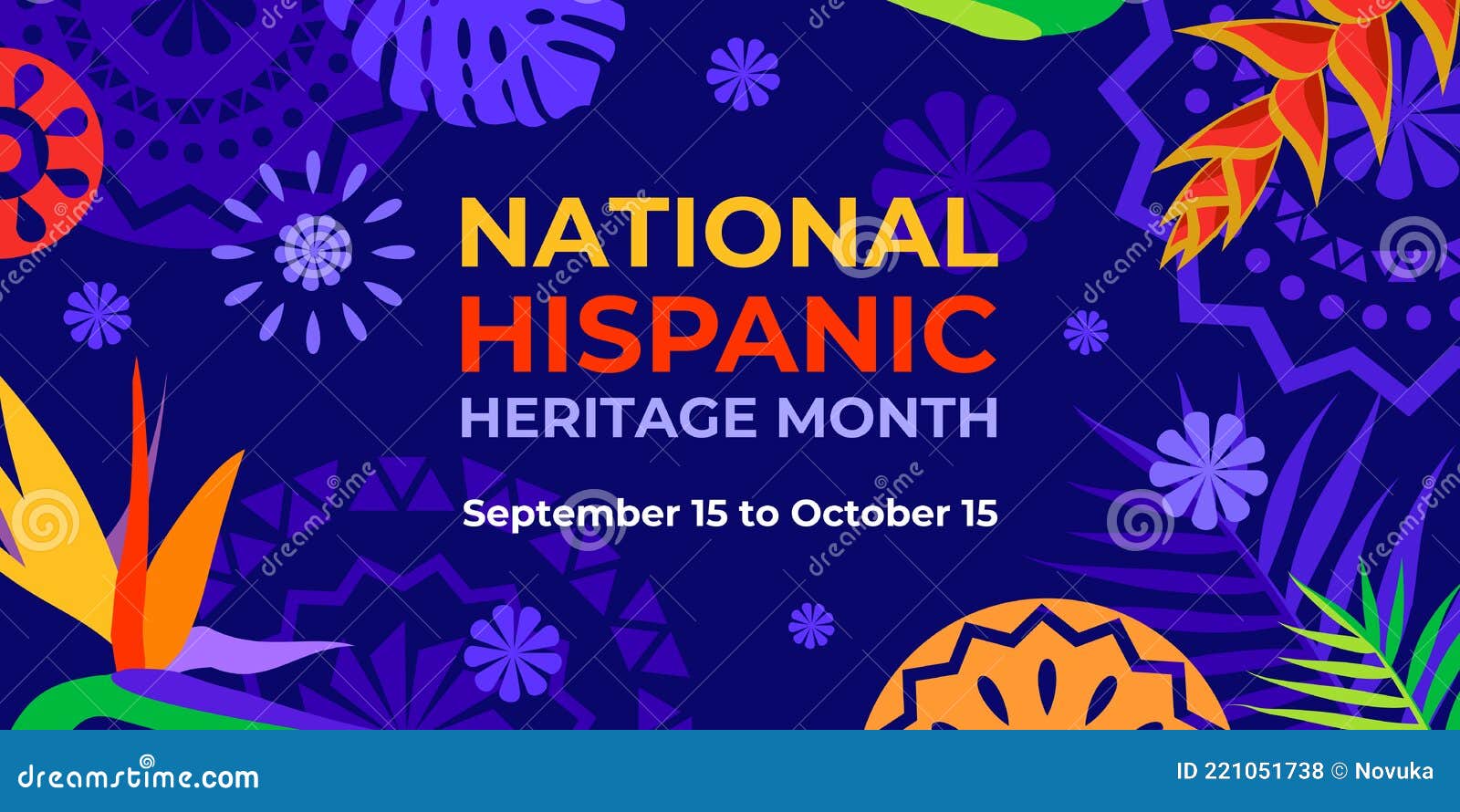 hispanic heritage month.  web banner, poster, card for social media, networks. greeting with national hispanic heritage