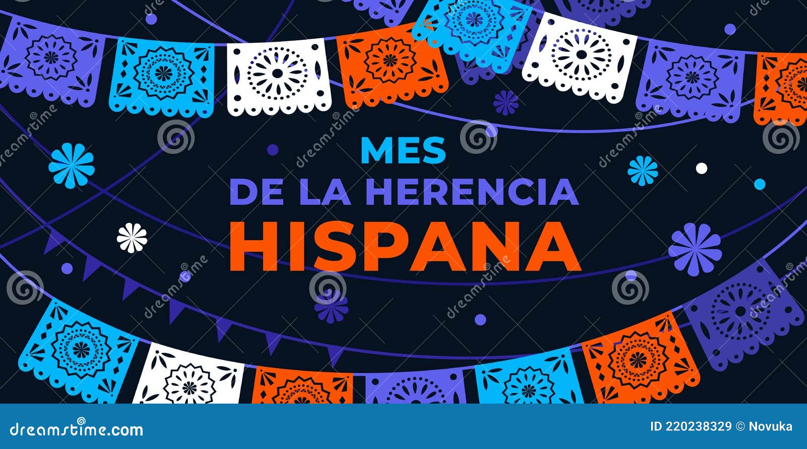 hispanic heritage month.  web banner, poster, card for social media, networks. greeting in spanish mes de la herencia