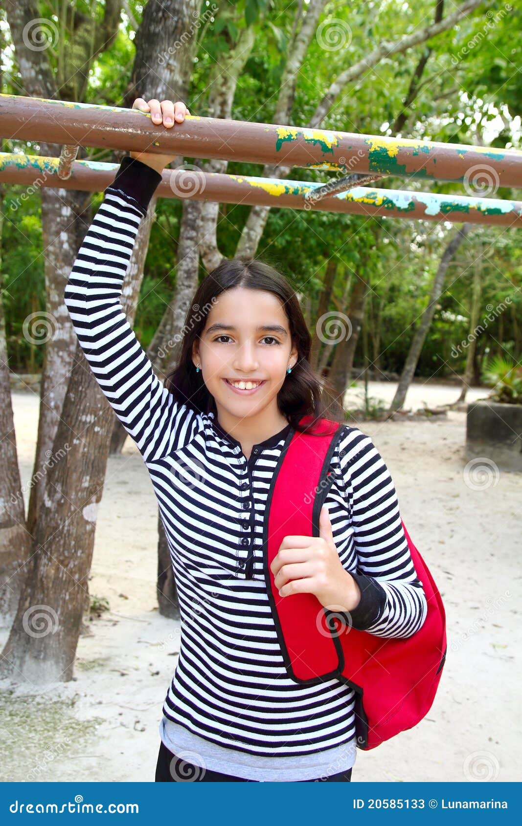 Hispanic Latin Teenager Girl Backpack Stock Photo - Image 
