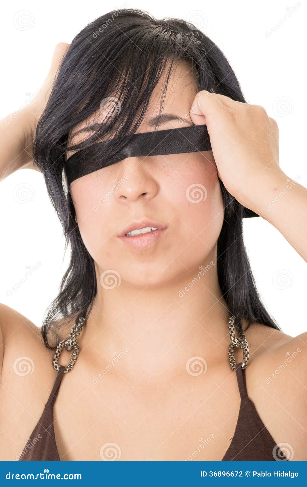 Woman Blindfolded Royalty Free Stock Image 56866138 