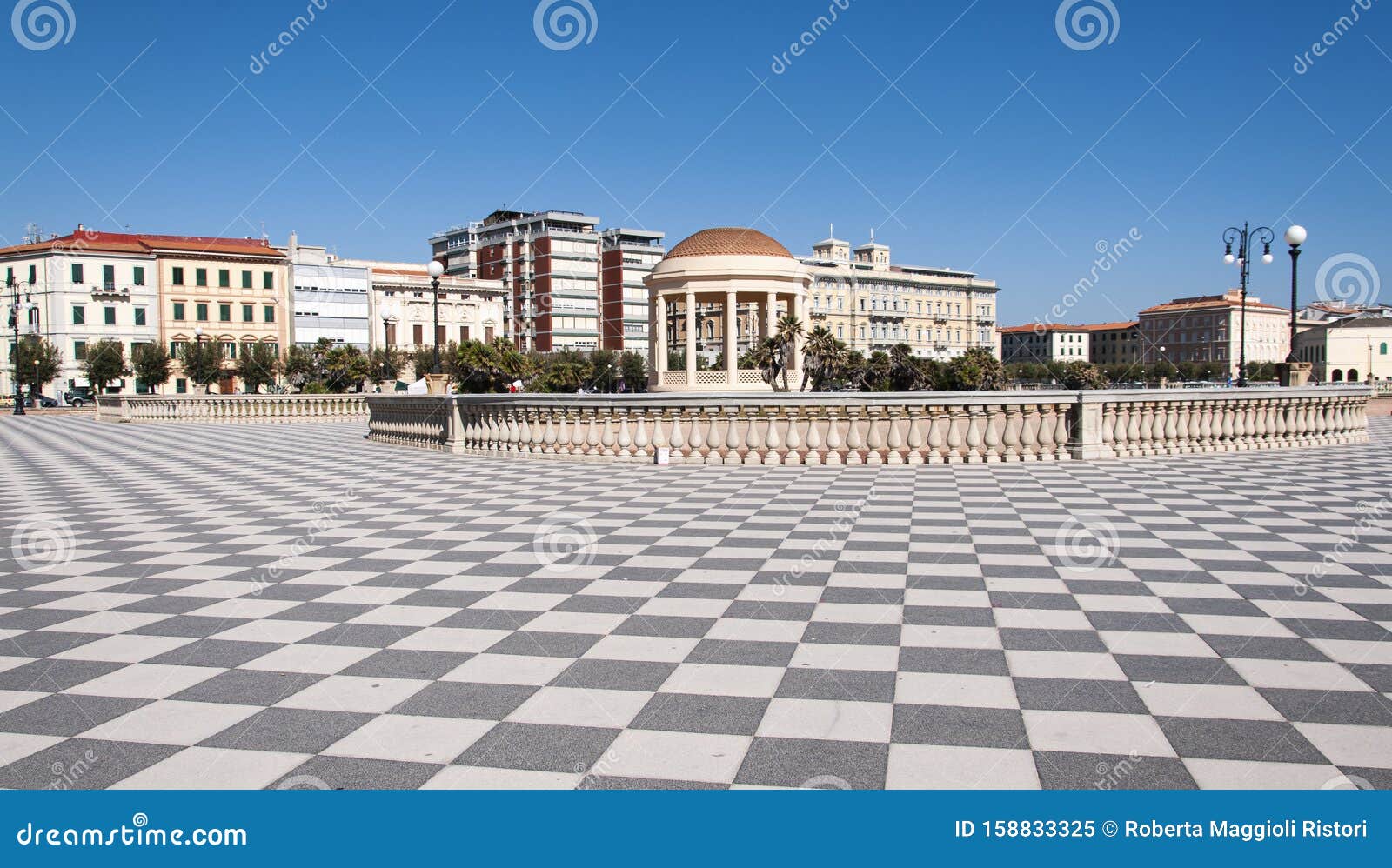 A Histórica Terrazza Mascagni Em Livorno, Itália Imagem de Stock