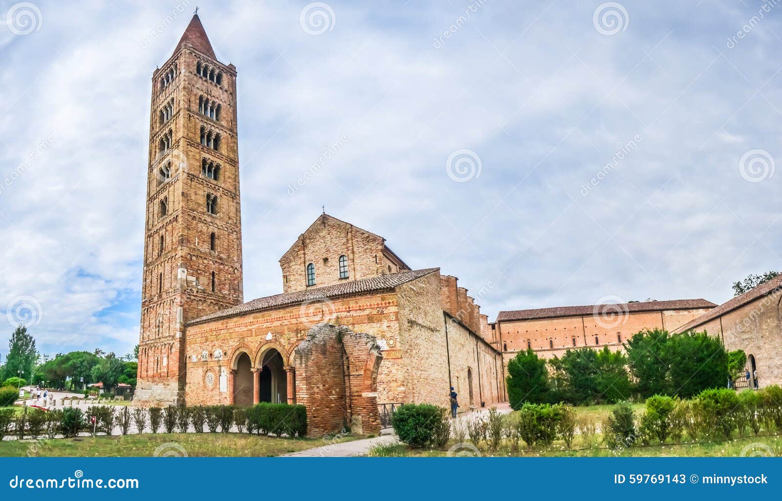 historic abbey of pomposa and famous monastery, codigoro, emilia-romagna, italy