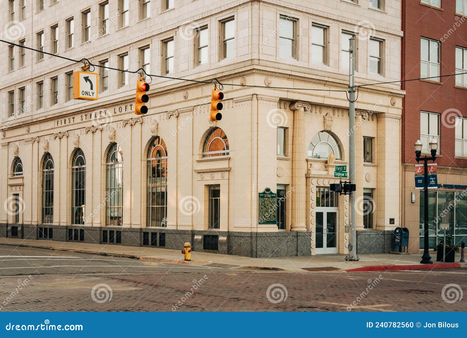 Historic Architecture in Downtown Flint, Michigan Stock Photo Image