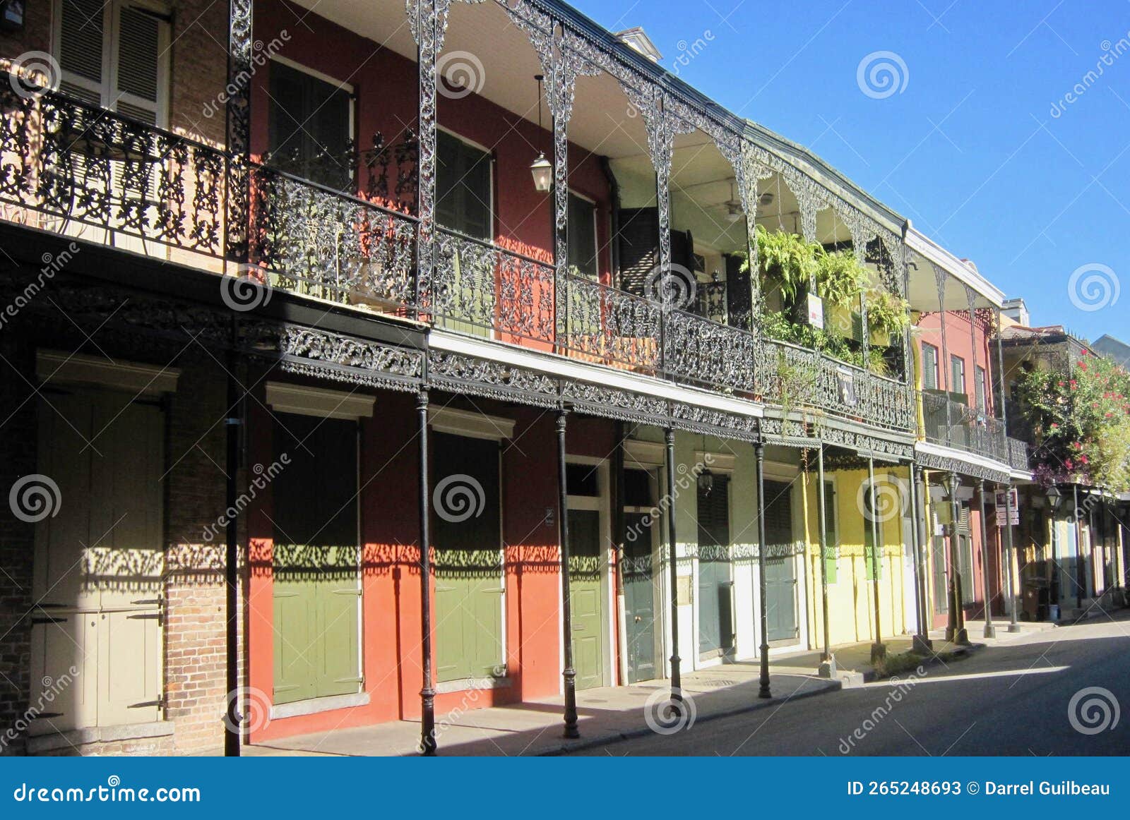 Historic Architecture In The French Quarter Neighborhood Of New Orleans