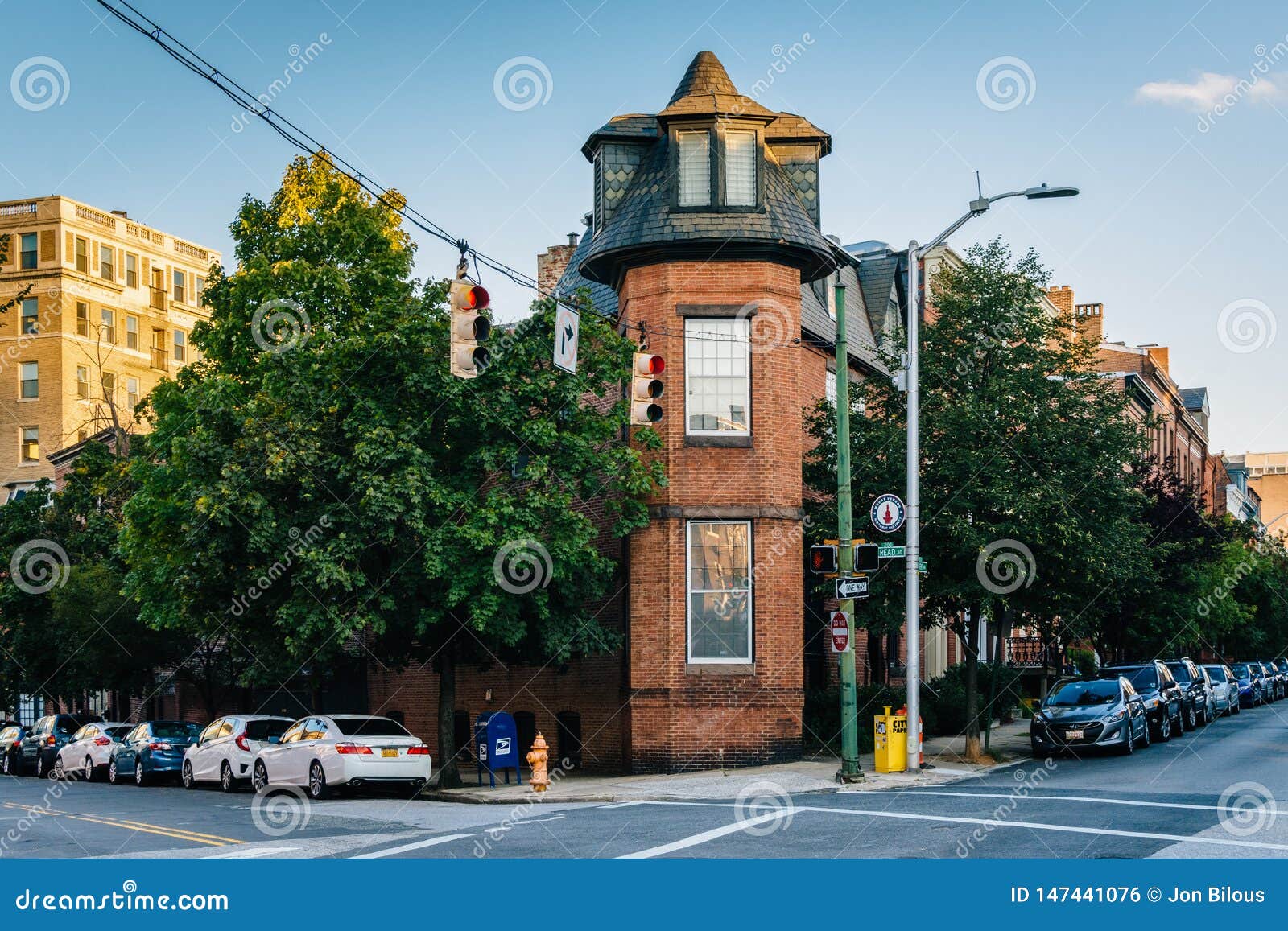 Historic Architecture in Mount Vernon, Baltimore, Maryland Editorial