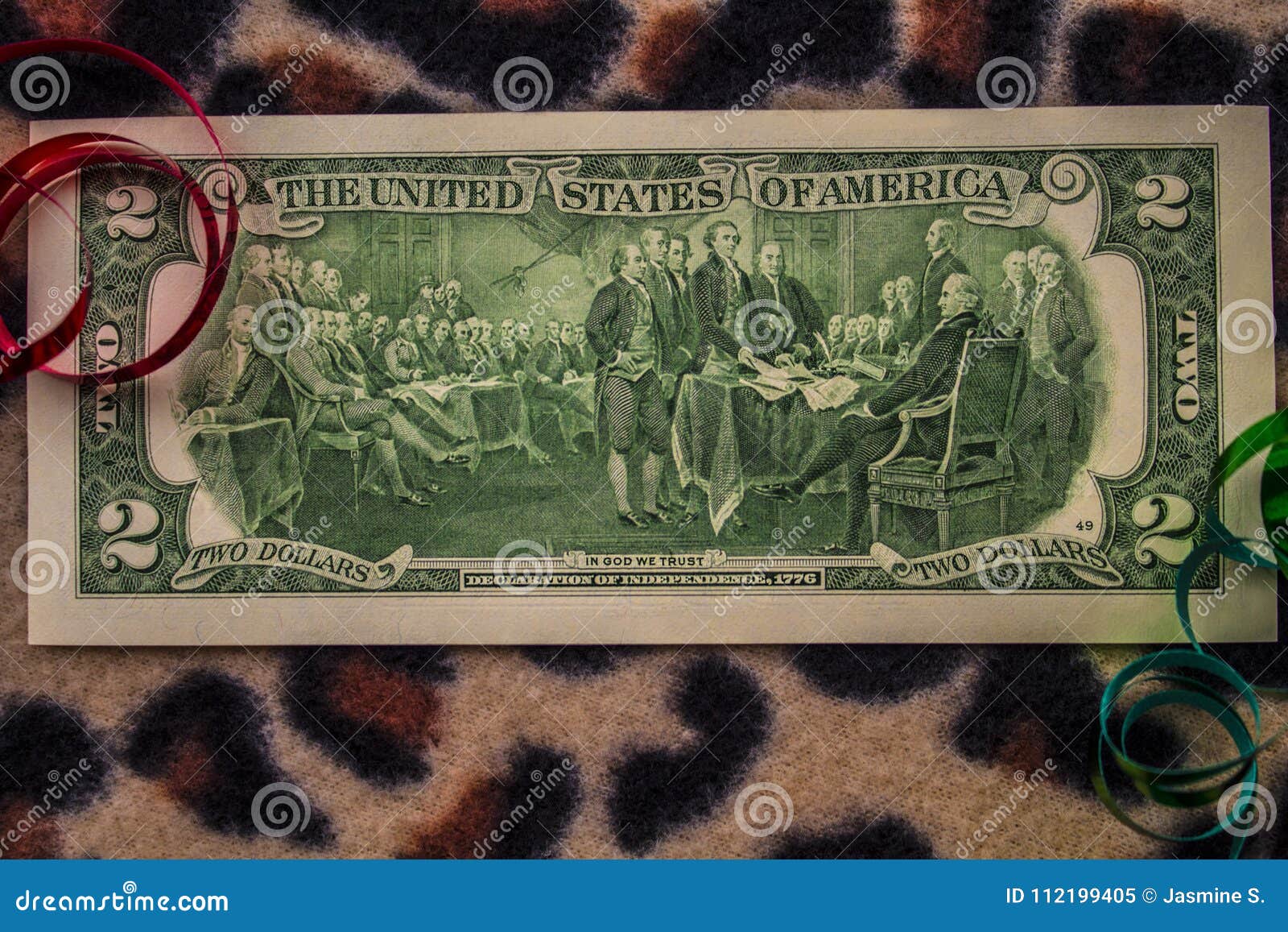 2-Sided * $5 Bill w/COA Declaration of Independence Official Legal Tender U.S 