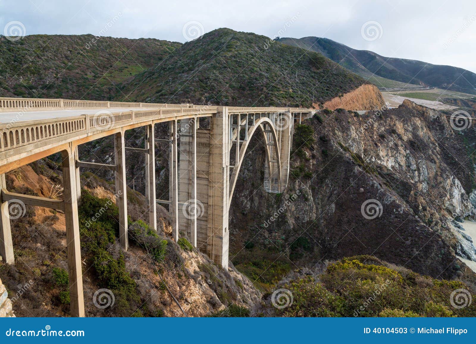 the historic bixby bridge. pacific coast highway california