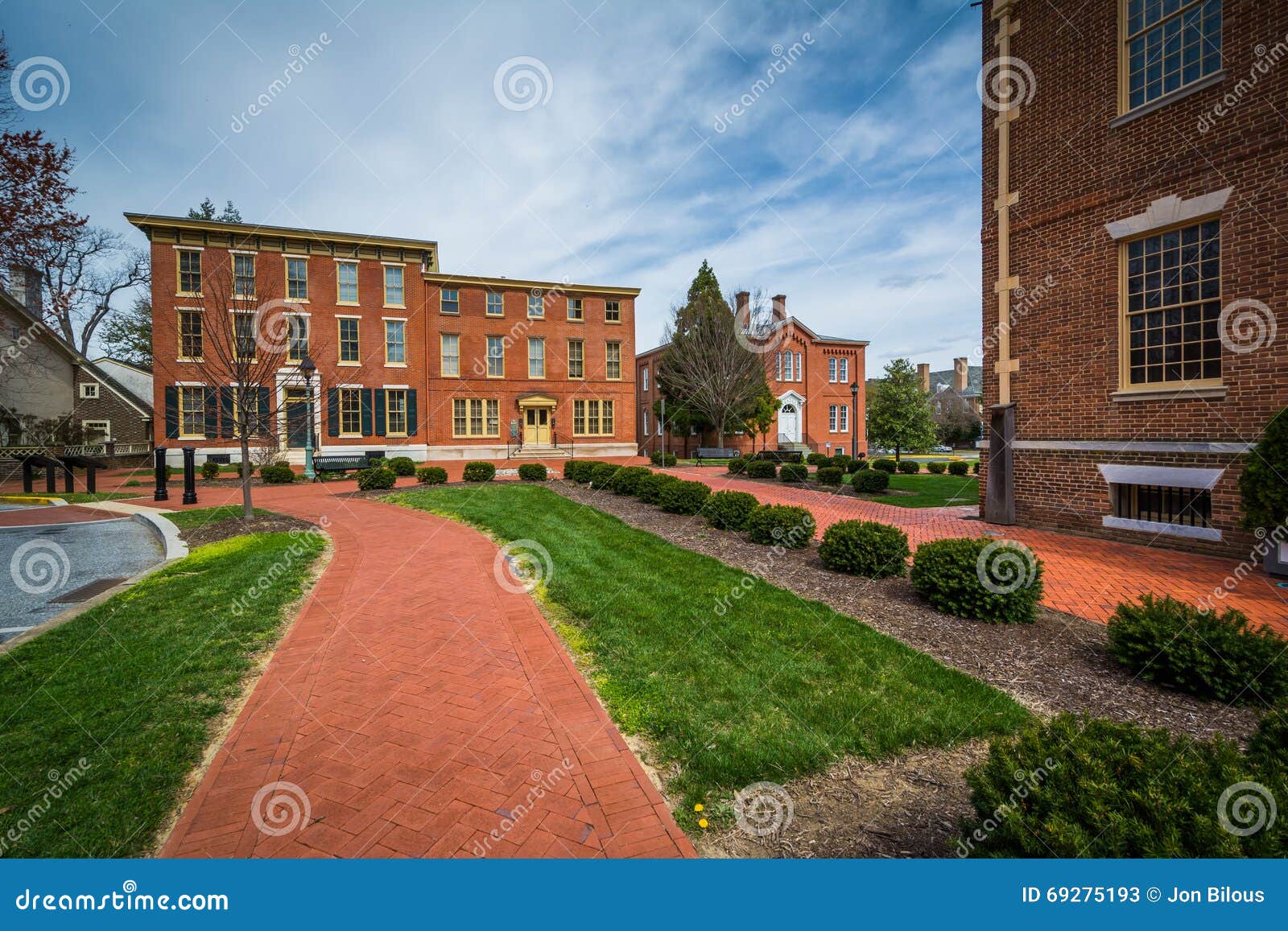 Historic Brick Buildings in Downtown Dover, Delaware. Stock Image