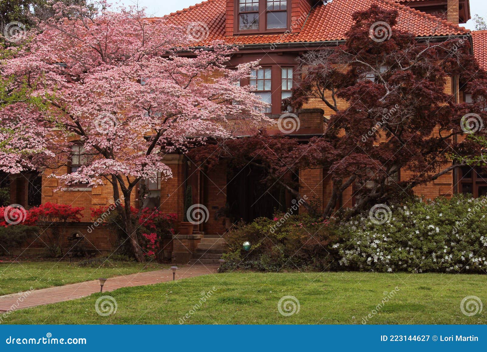 Historic Brick Mansion on Cloudy Day, Tyler TX Stock Image Image of
