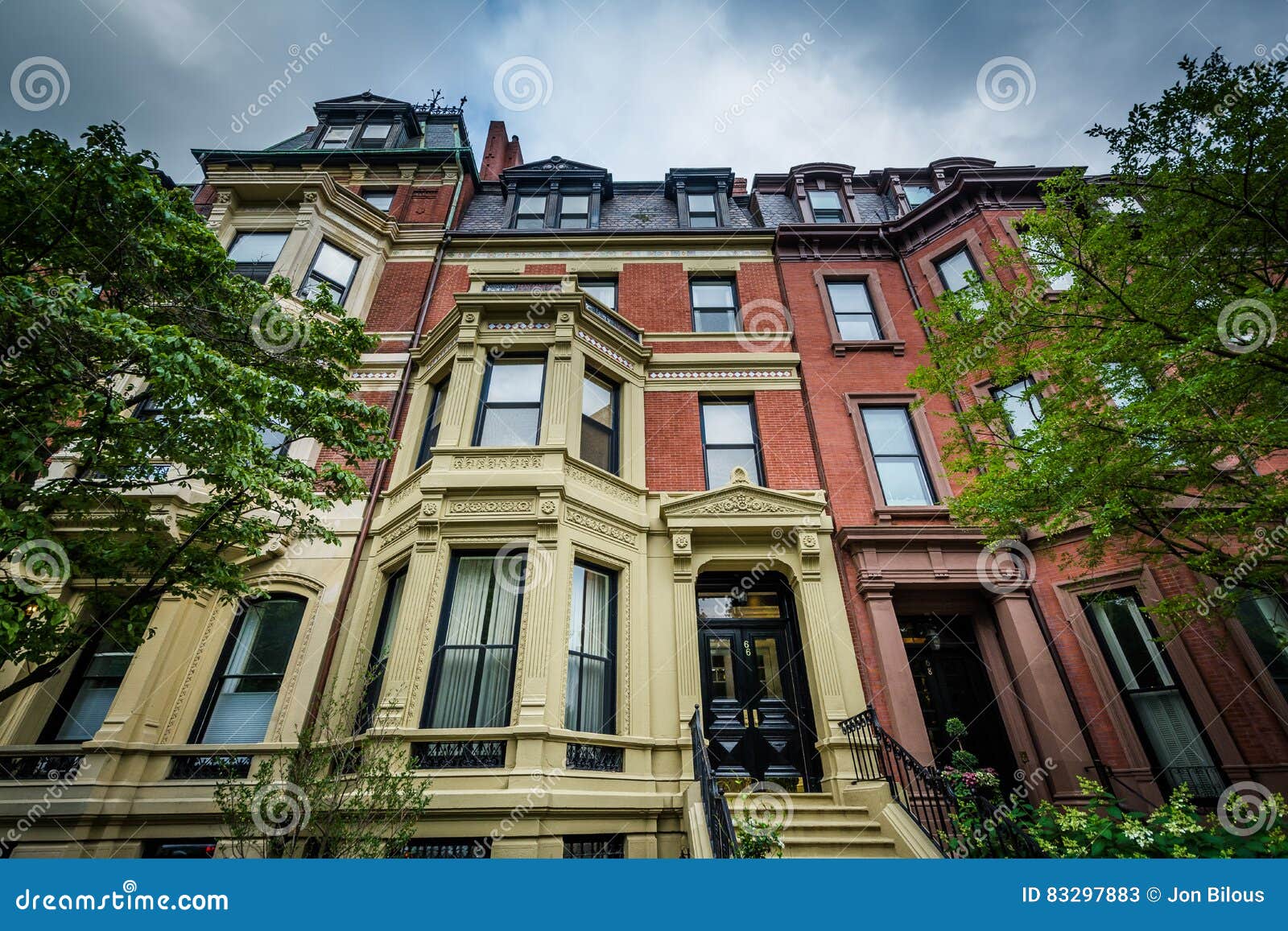 Historic Buildings in Back Bay, Boston, Massachusetts. Stock Image