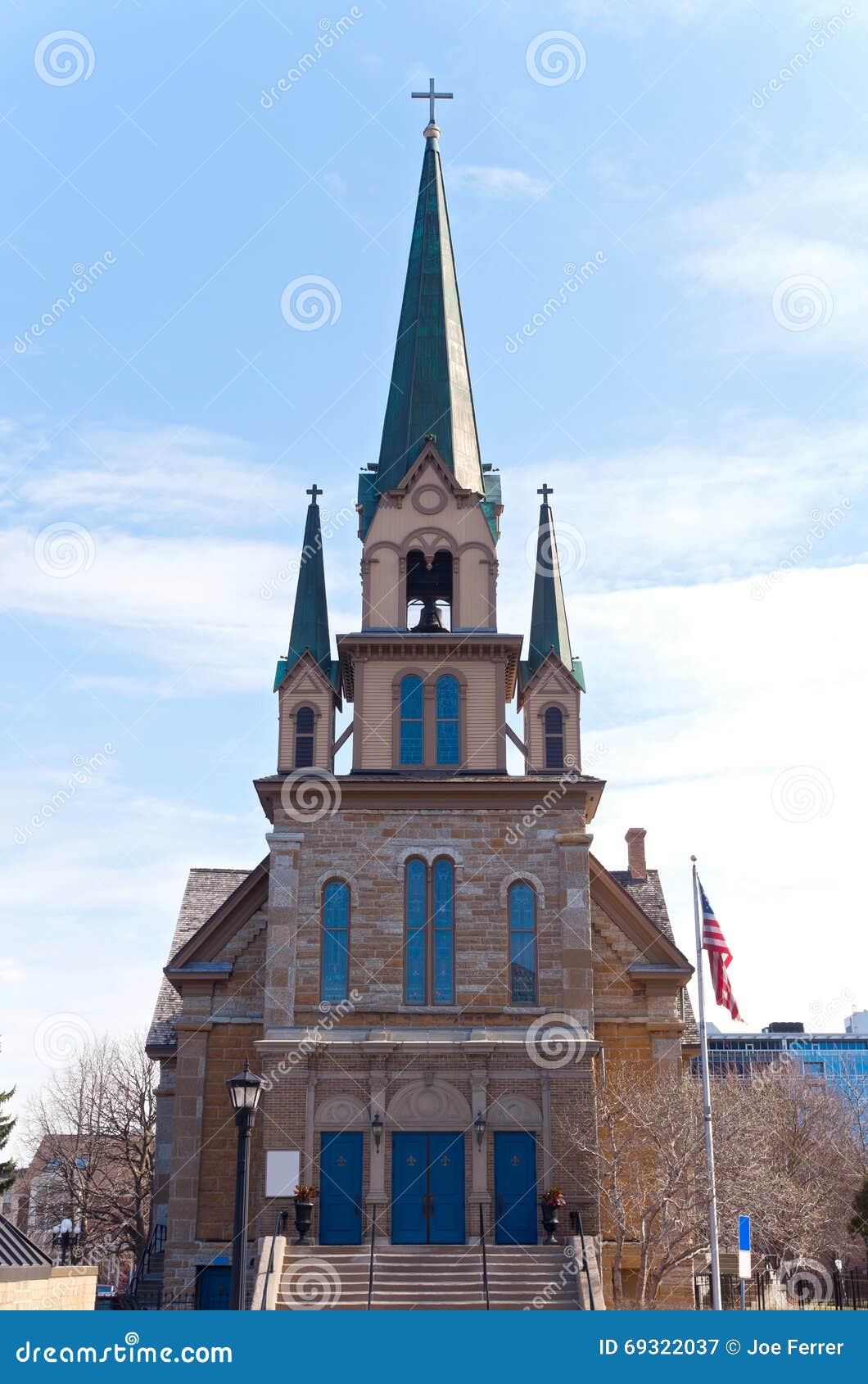 Historic Church and Entrance in Minneapolis Stock Image - Image of