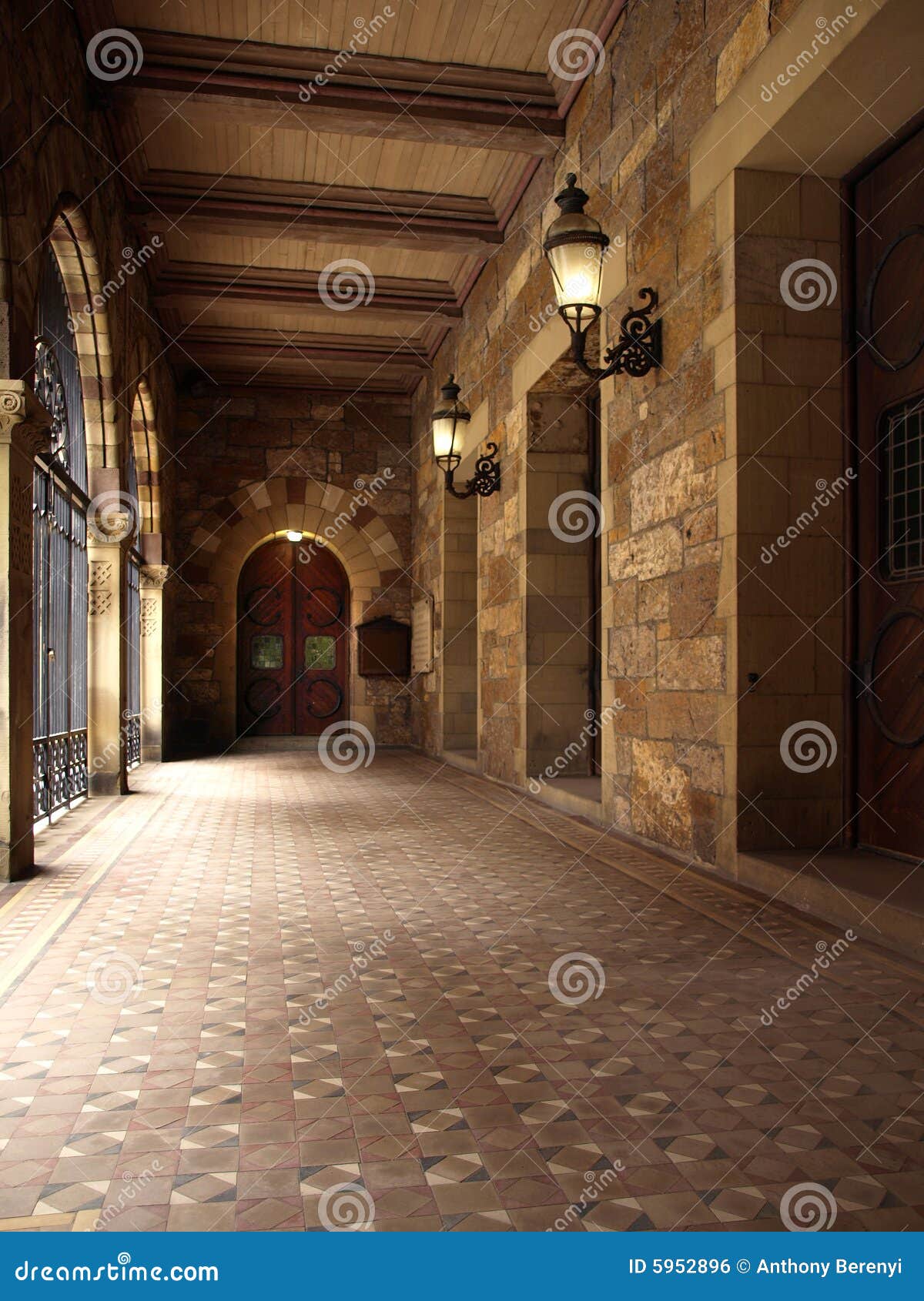 Historic Church Outdoor Hallway Stock Photo Image of architectural