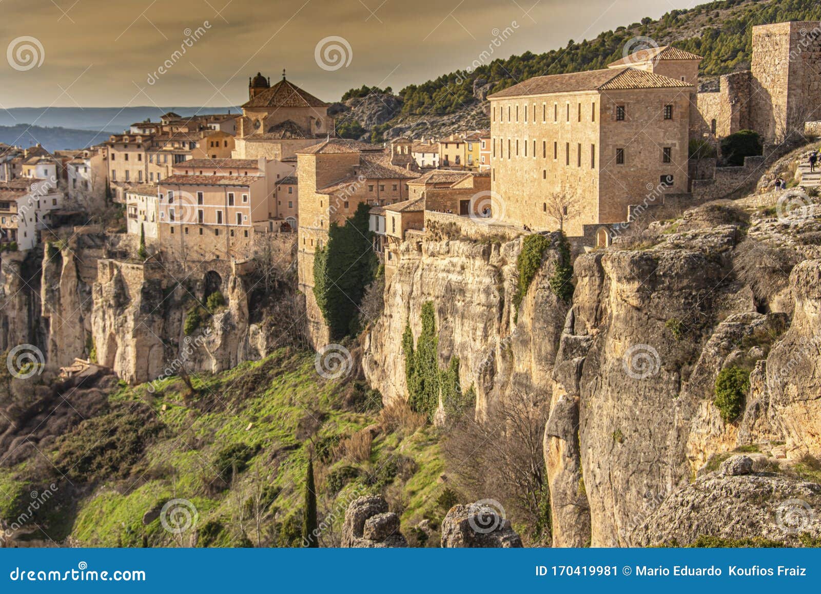 historic city of cuenca perched on the cliffs of the huecar river gorge. spain
