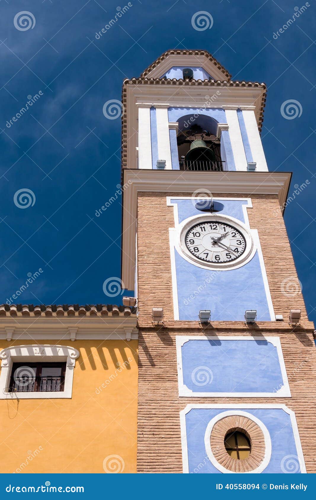 historic clock tower in mula, spain