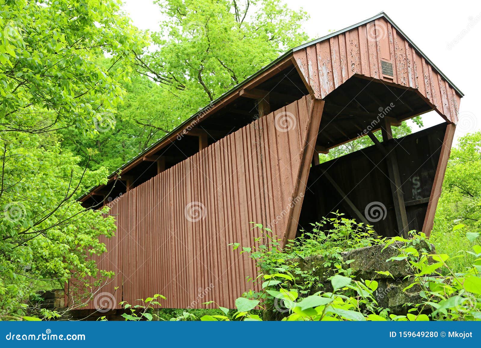 Fletcher Covered Bridge , 1891 Stock Photo Image of 1891, green
