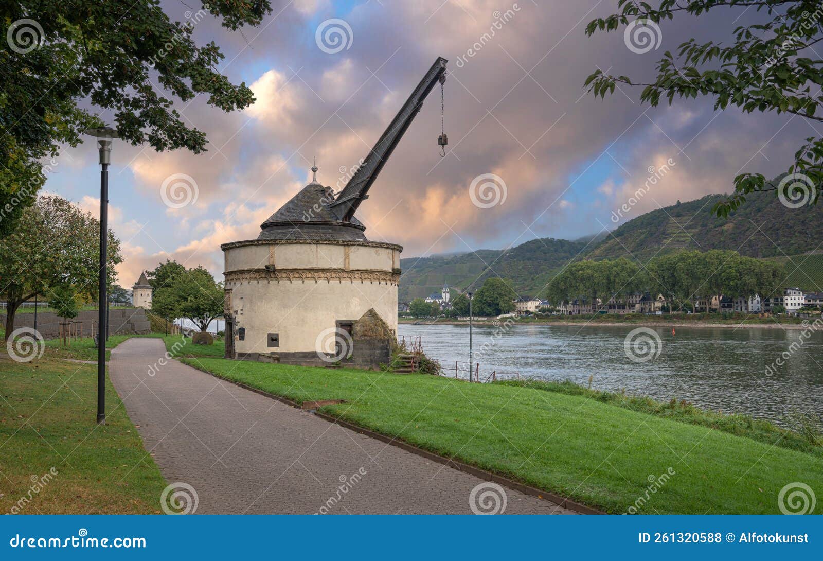 Historic Crane, Andernach, RhinelandPalatinate, Germany Stock Photo