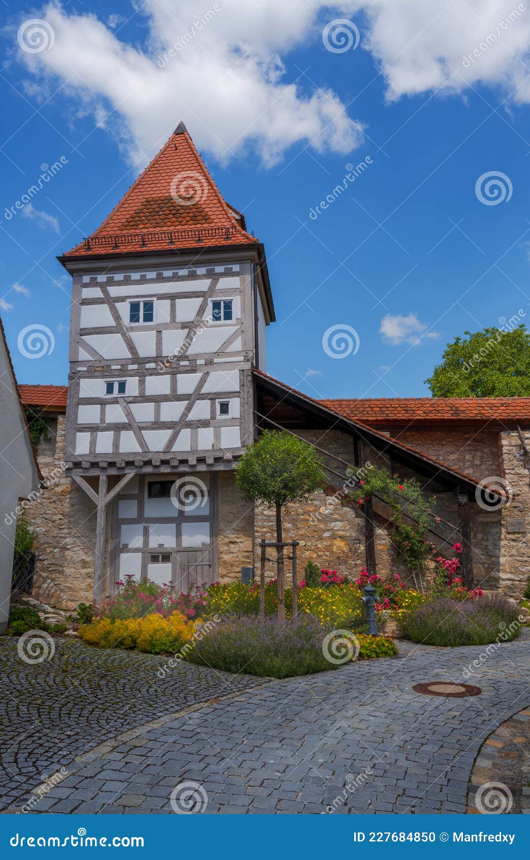 historic defense tower in greding