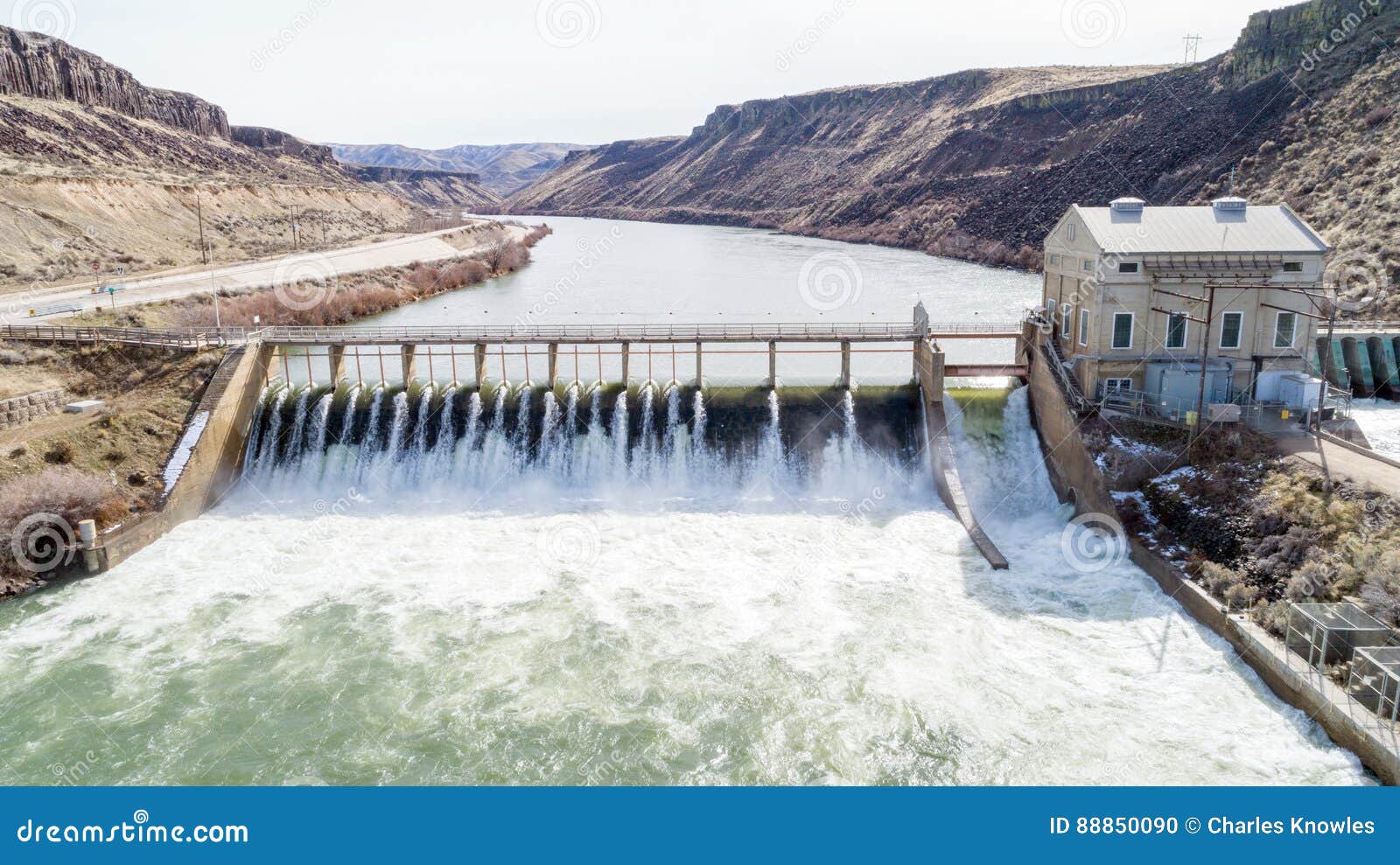 historic diversion dam on the boise river