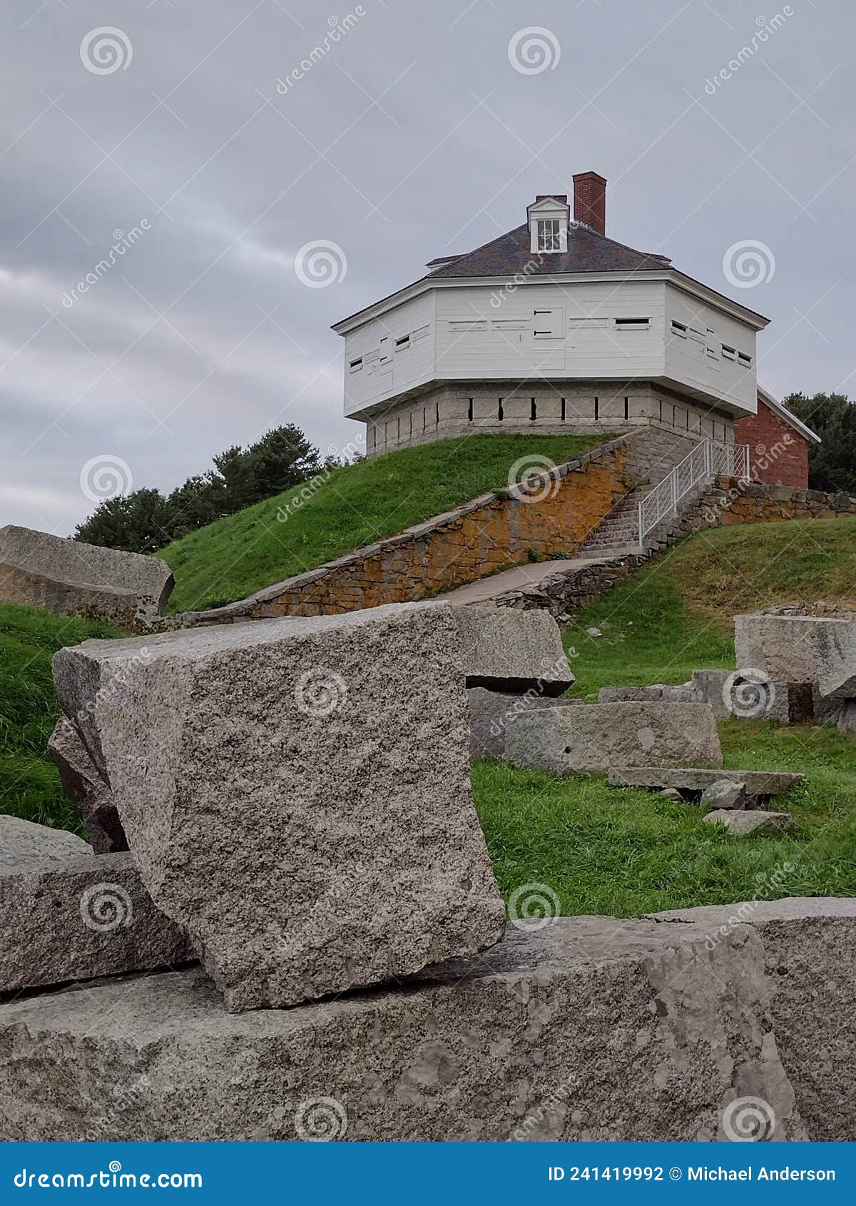 Historic Fort in Maine stock photo. Image of maine, tree 241419992
