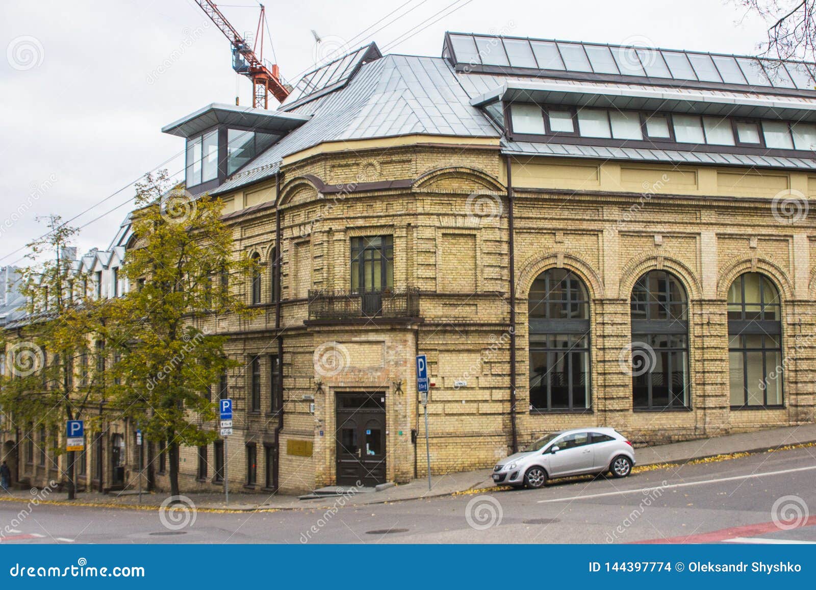 Historic House in the Old Town of Vilnius. Lithuania Stock Photo