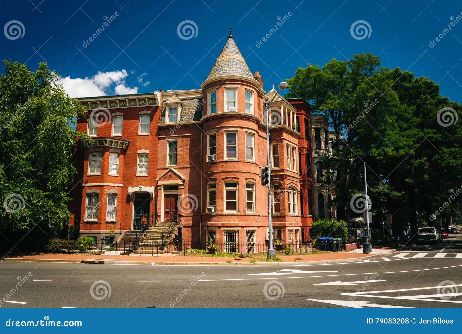 Historic Houses at Logan Circle, in Washington, DC. Stock Photo Image