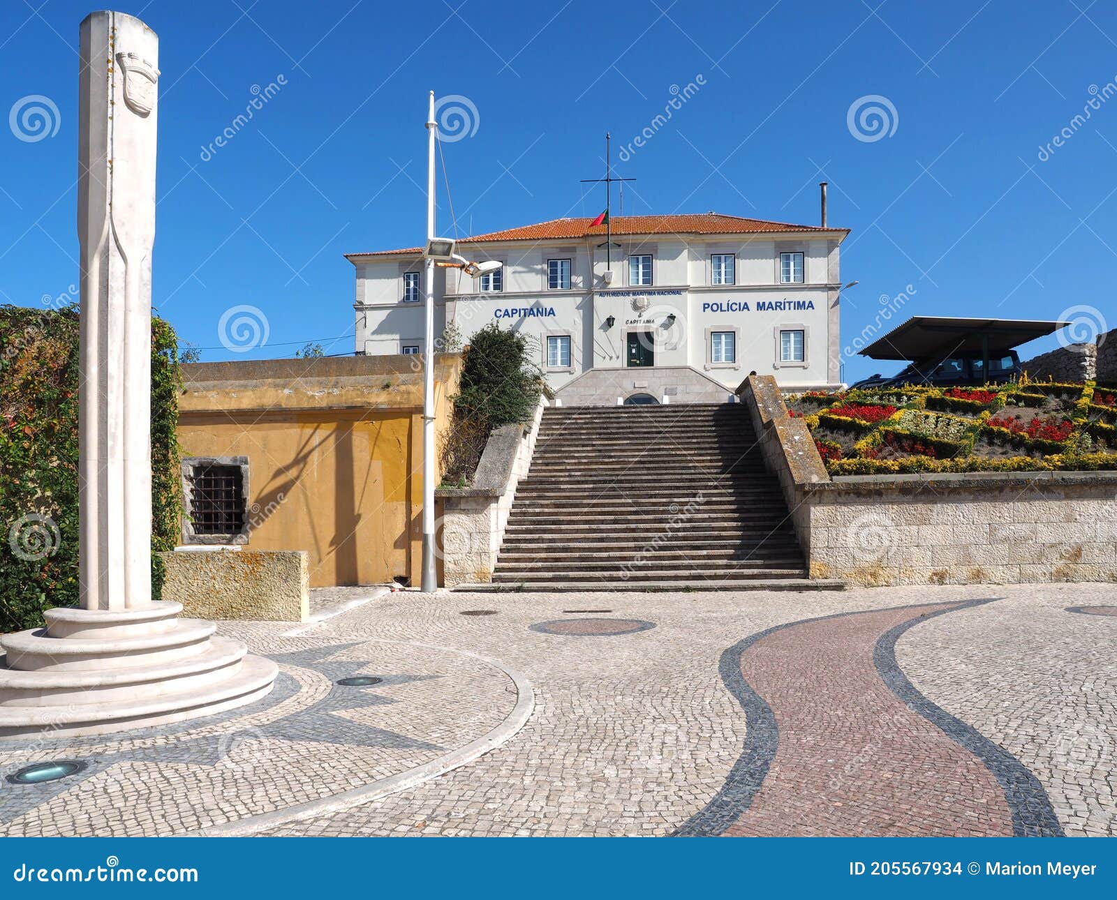 historic police building in peniche in portugal