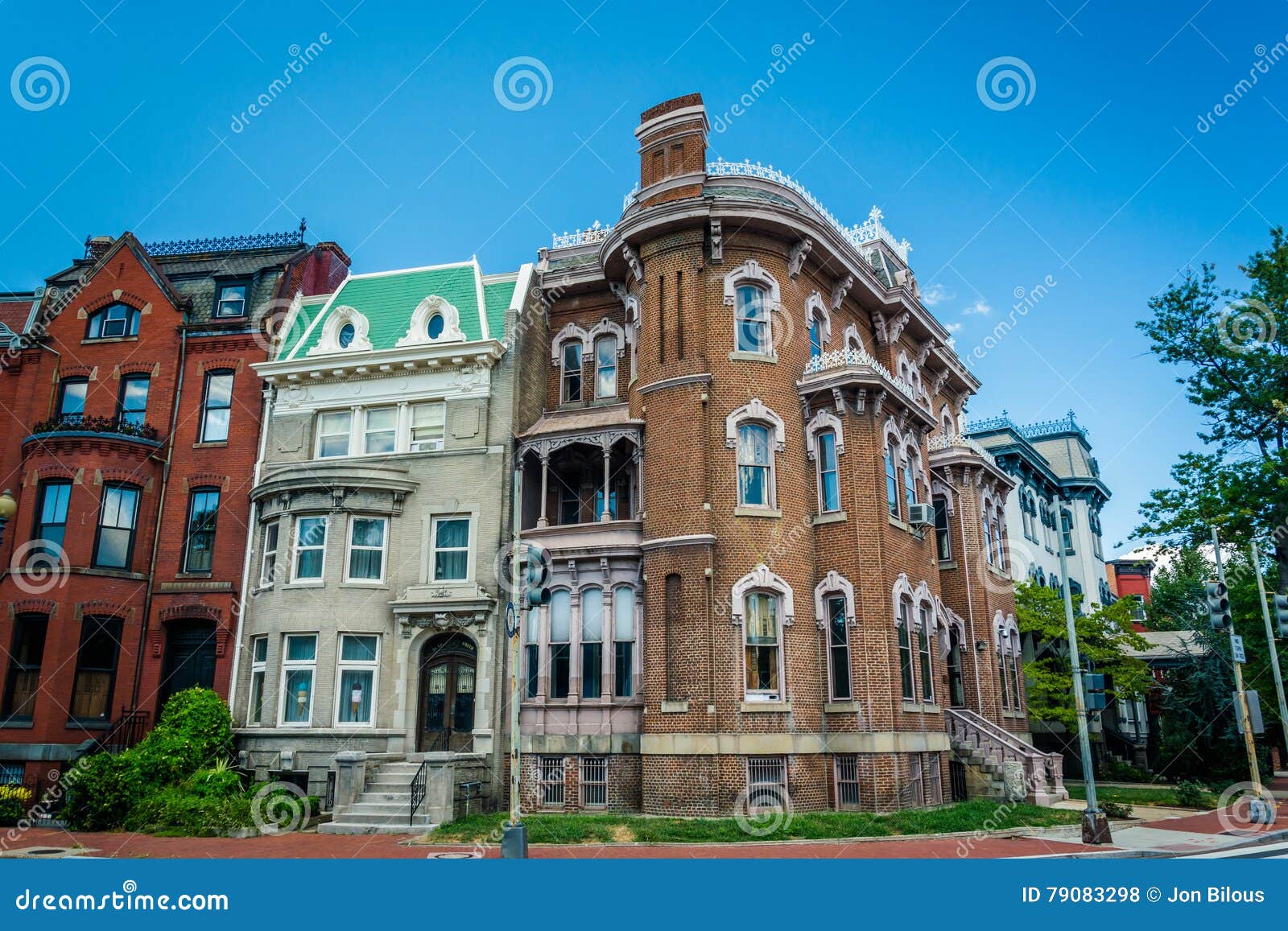 Historic Row Houses Along Logan Circle, in Washington, DC. Editorial