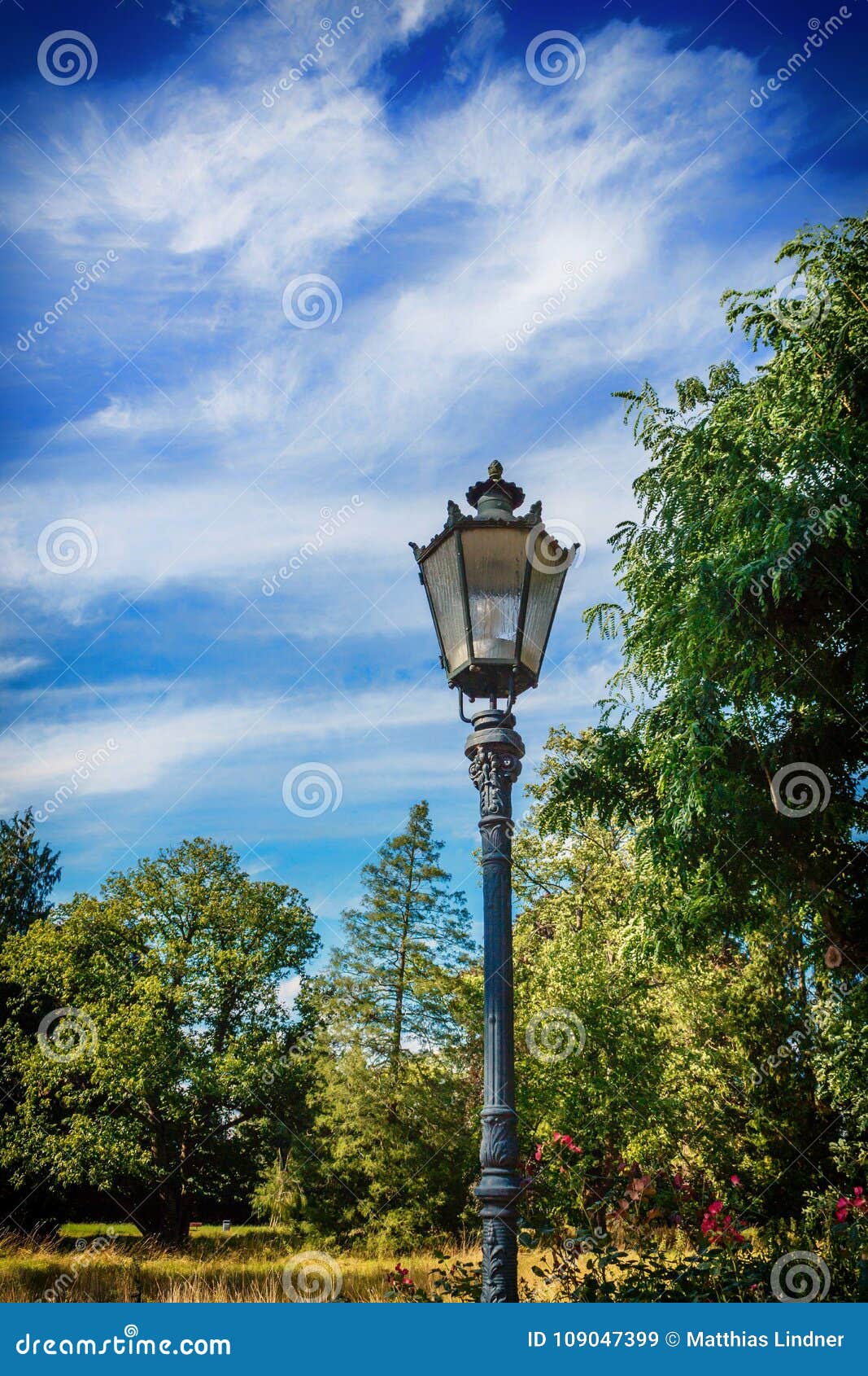 Historic Street Lamp in a Park Stock Image Image of decorative