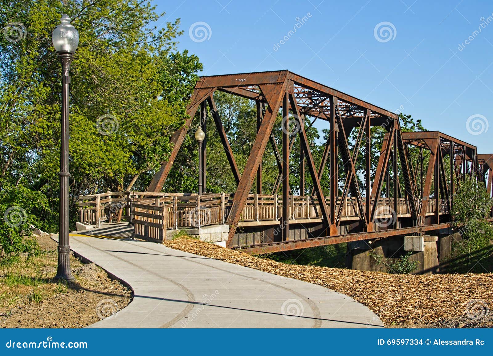 Historic Trestle Train Bridge Stock Photo Image of small, city 69597334