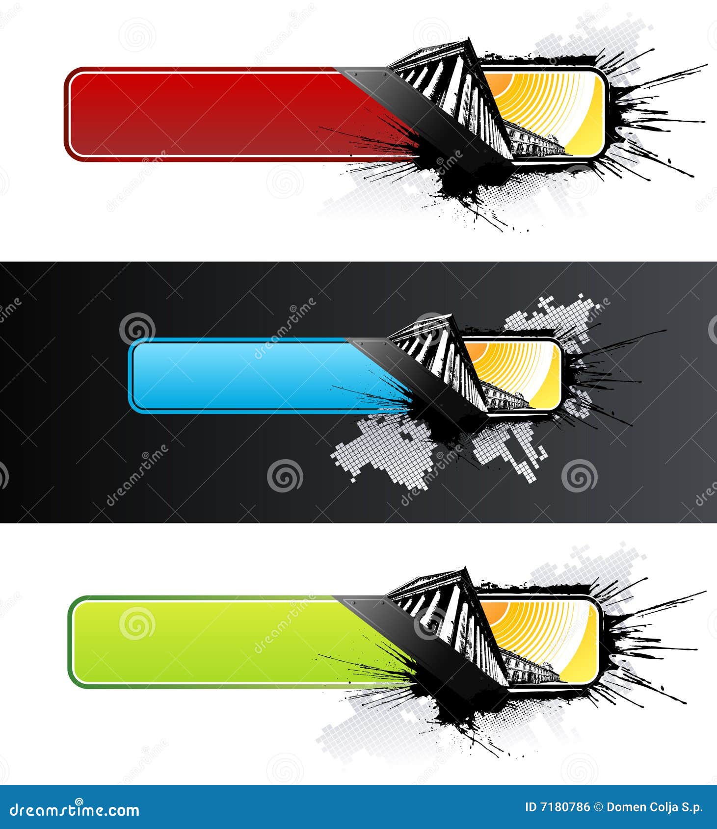 Historic urban banners stock vector. Illustration of explosion 7180786