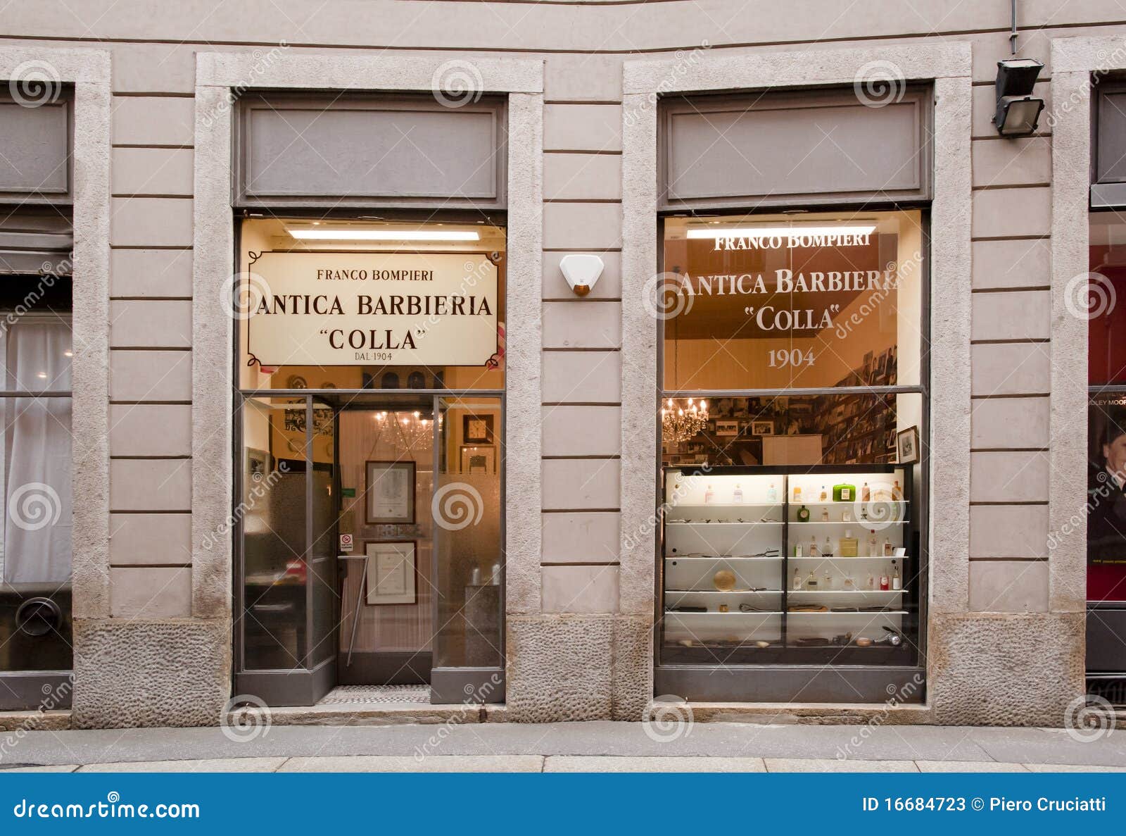 Historical Barber Shop, Milan Editorial Stock Photo - Image of retro ...