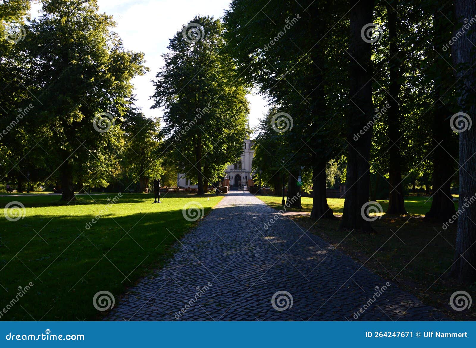 historical castle and park evenburg in the town loga, leer, east frisia, lower saxony