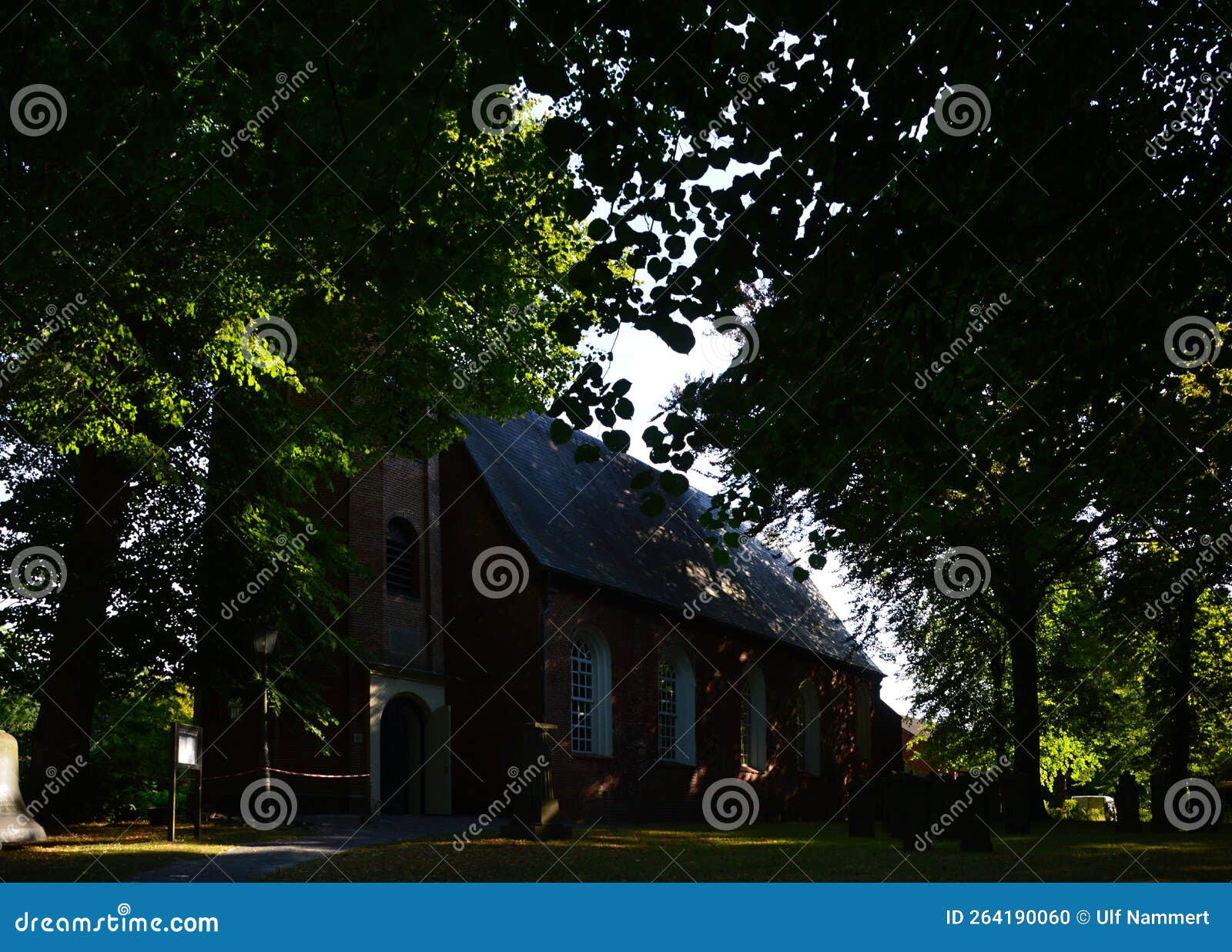 historical church in the town loga, leer, east frisia, lower saxony