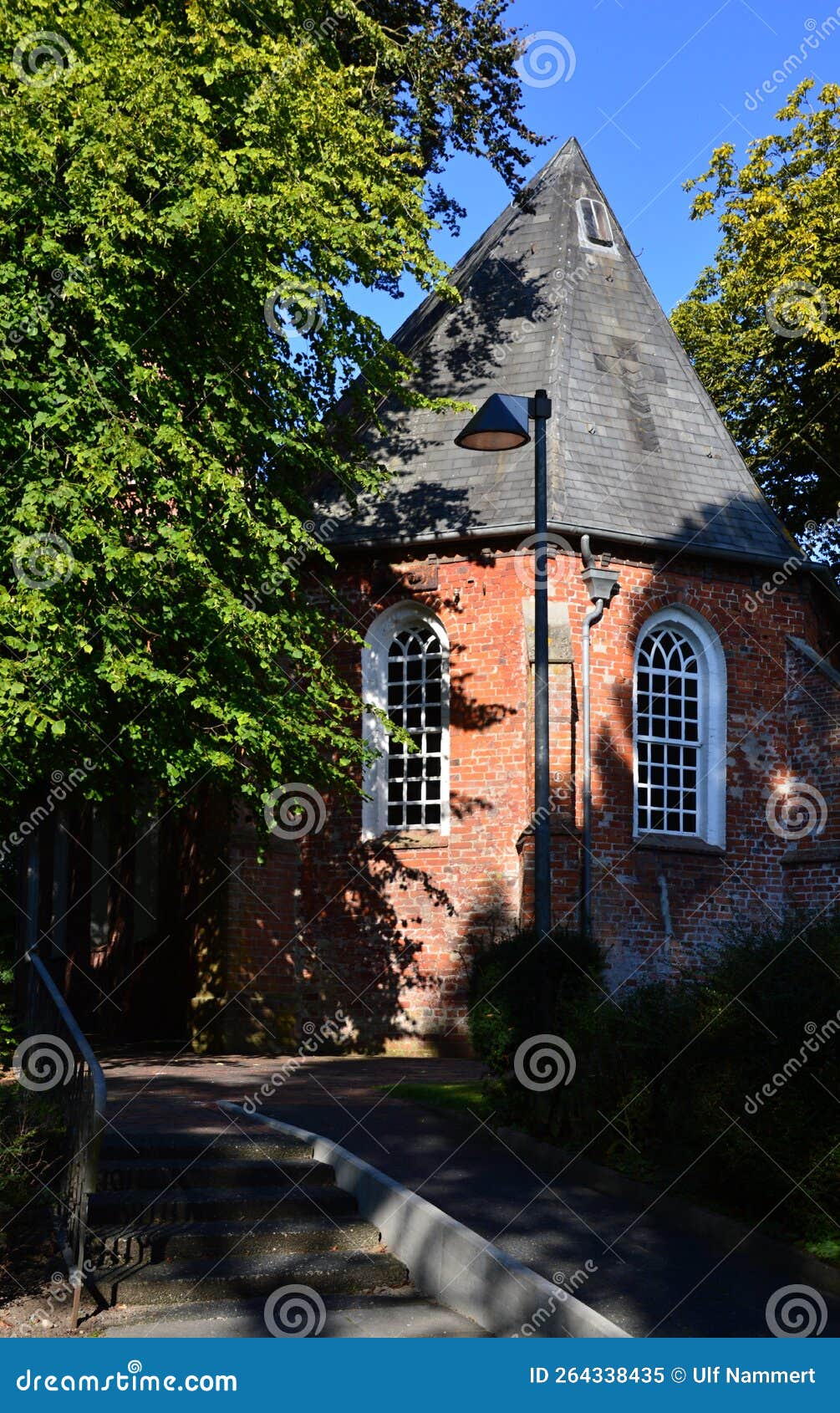 historical church in the town loga, leer, east frisia, lower saxony