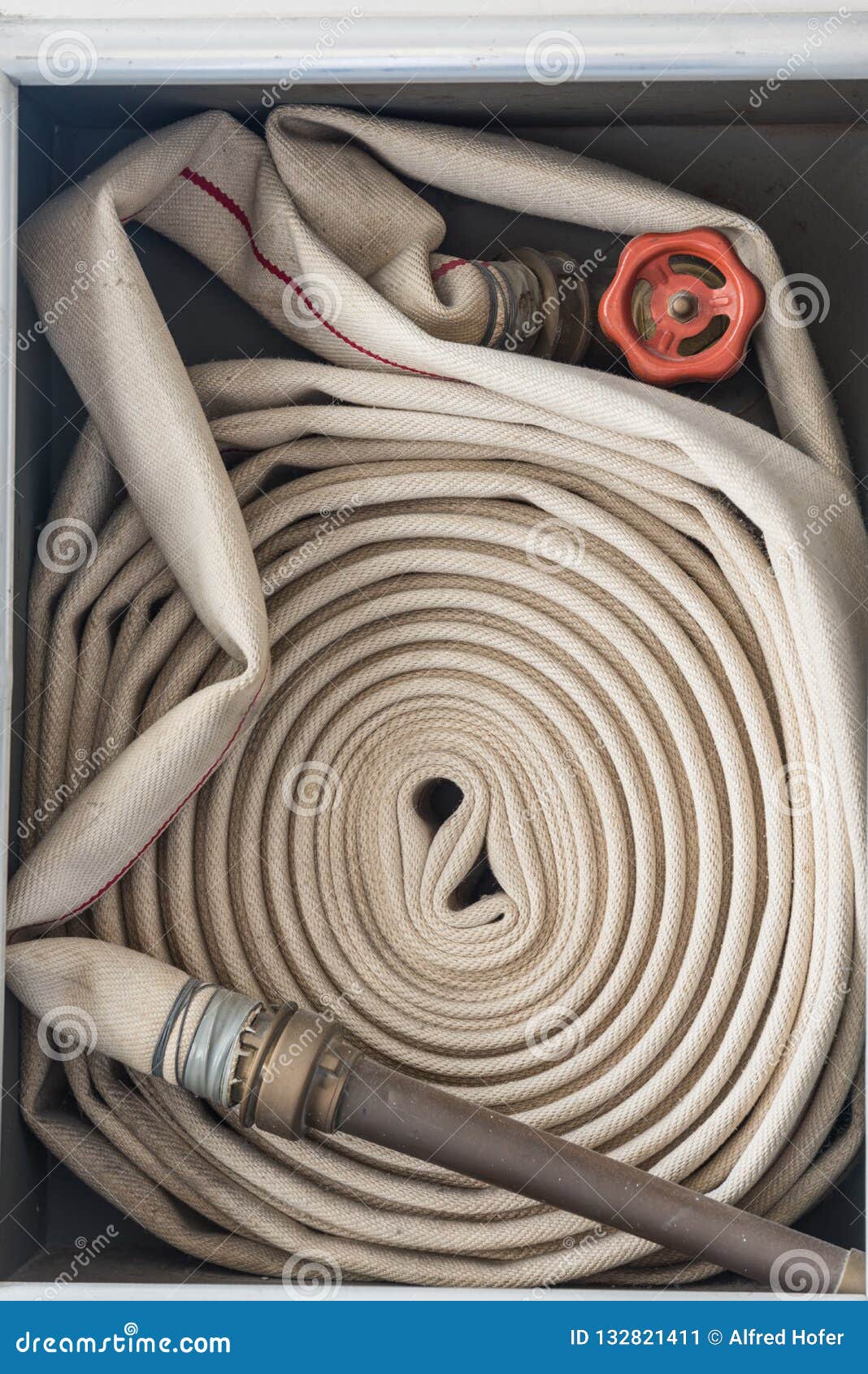 Historical Fire Hose Closeup Stock Image Image of department