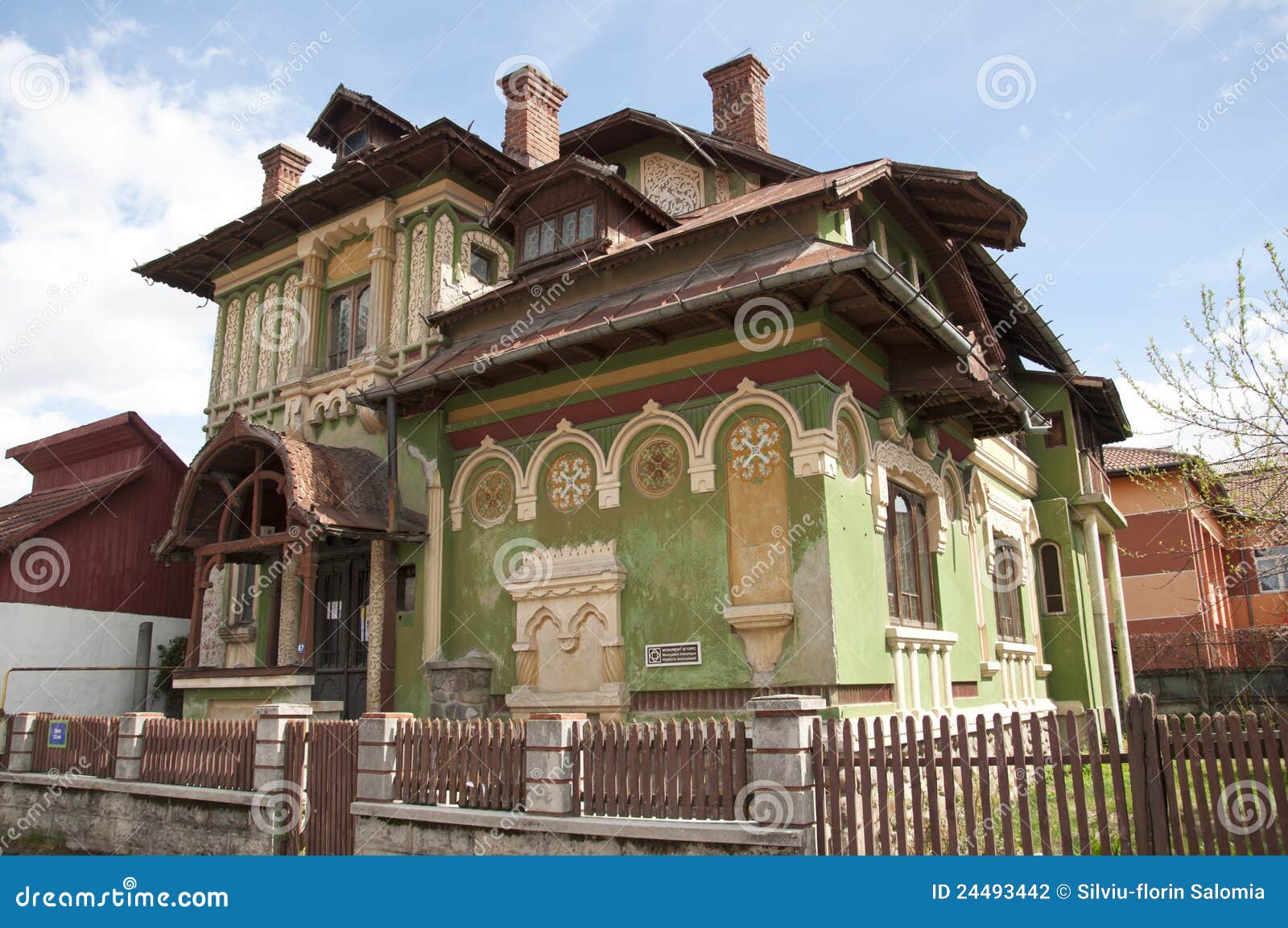 Historical House Monument in a Small Romanian Town Stock Photo Image