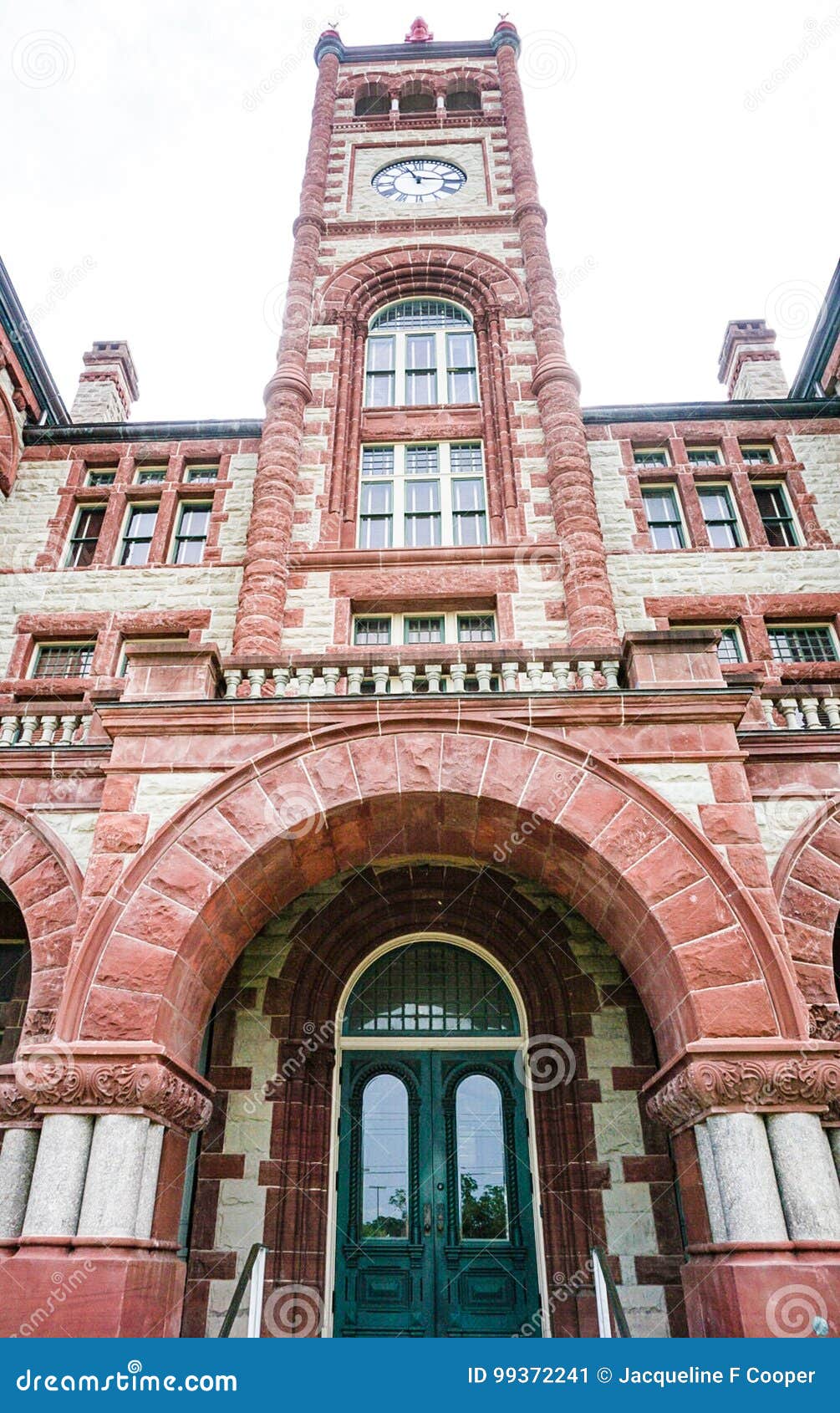 the historical de witt county courthouse in cuero, texas along t