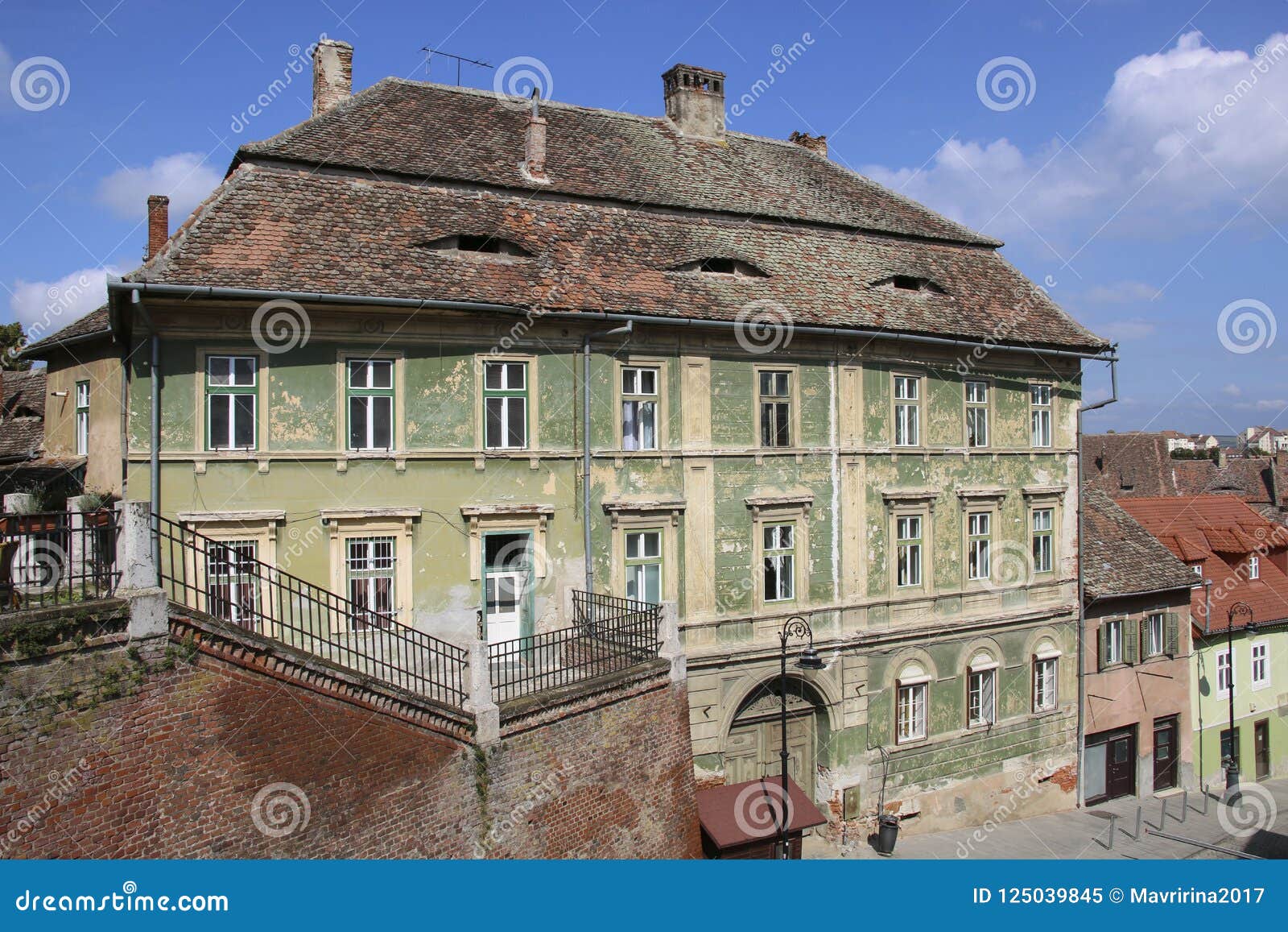 Historical Old Buildings In The Medieval City Sibiu Hermannstad Stock Image Image Of Architectural Center 125039845
