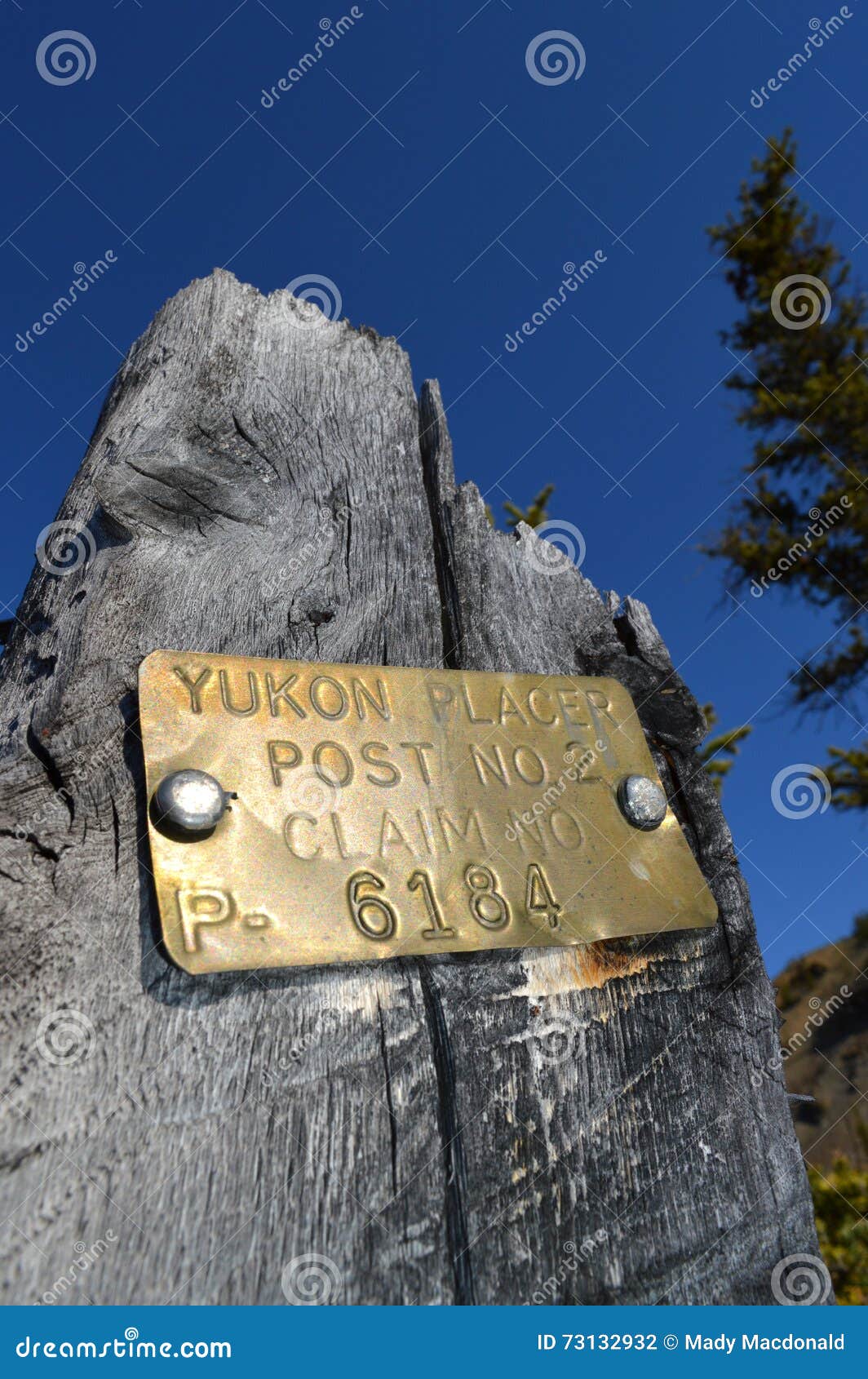 a historical placer gold mine stake