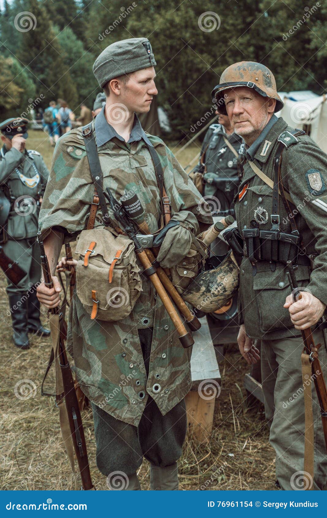Historical Reconstruction Second World War. Old and Young Soldiers in ...