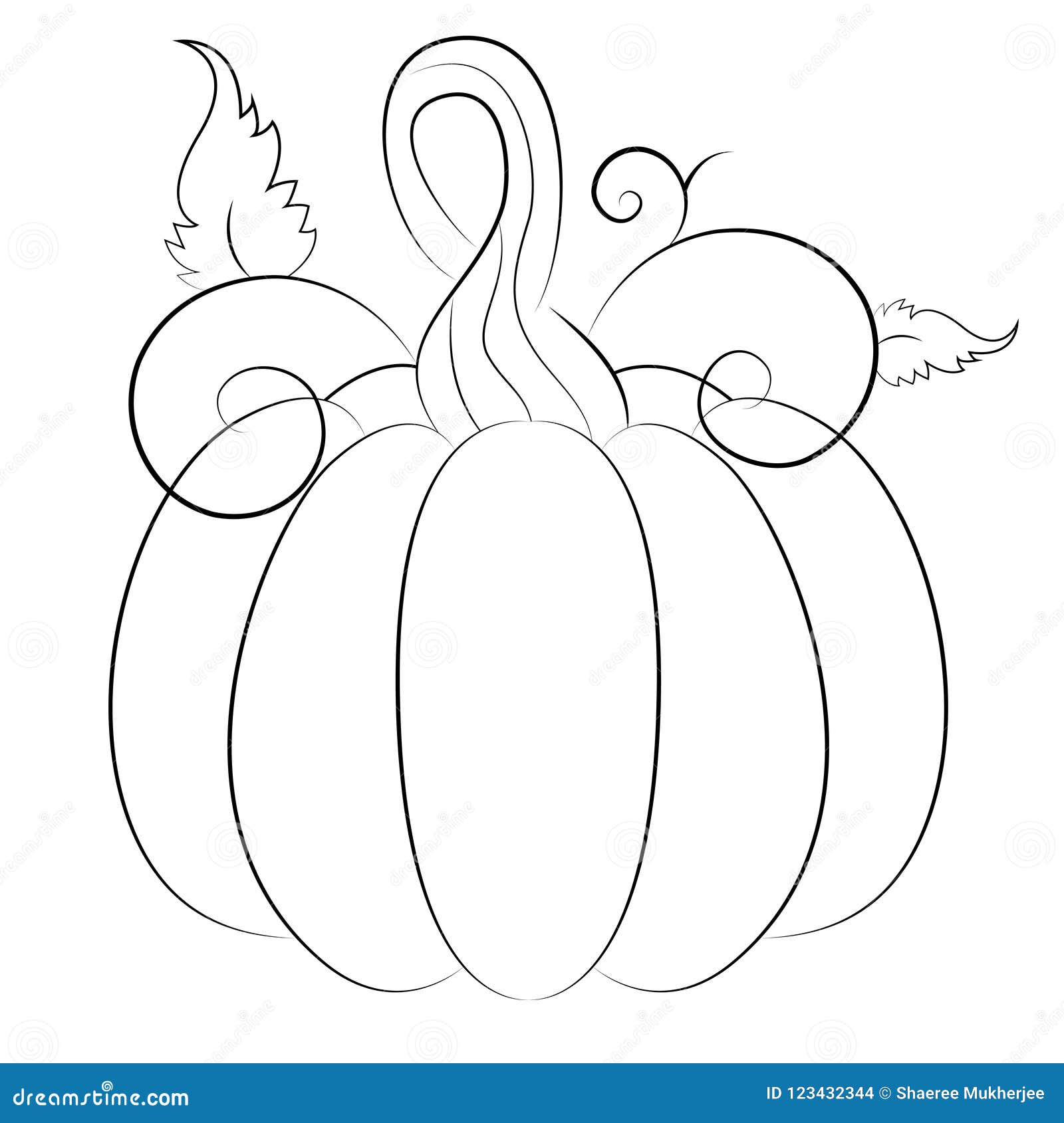 Historieta Autumn Pumpkin Coloring Page Ilustración del Vector -  Ilustración de blanco, halloween: 123432344