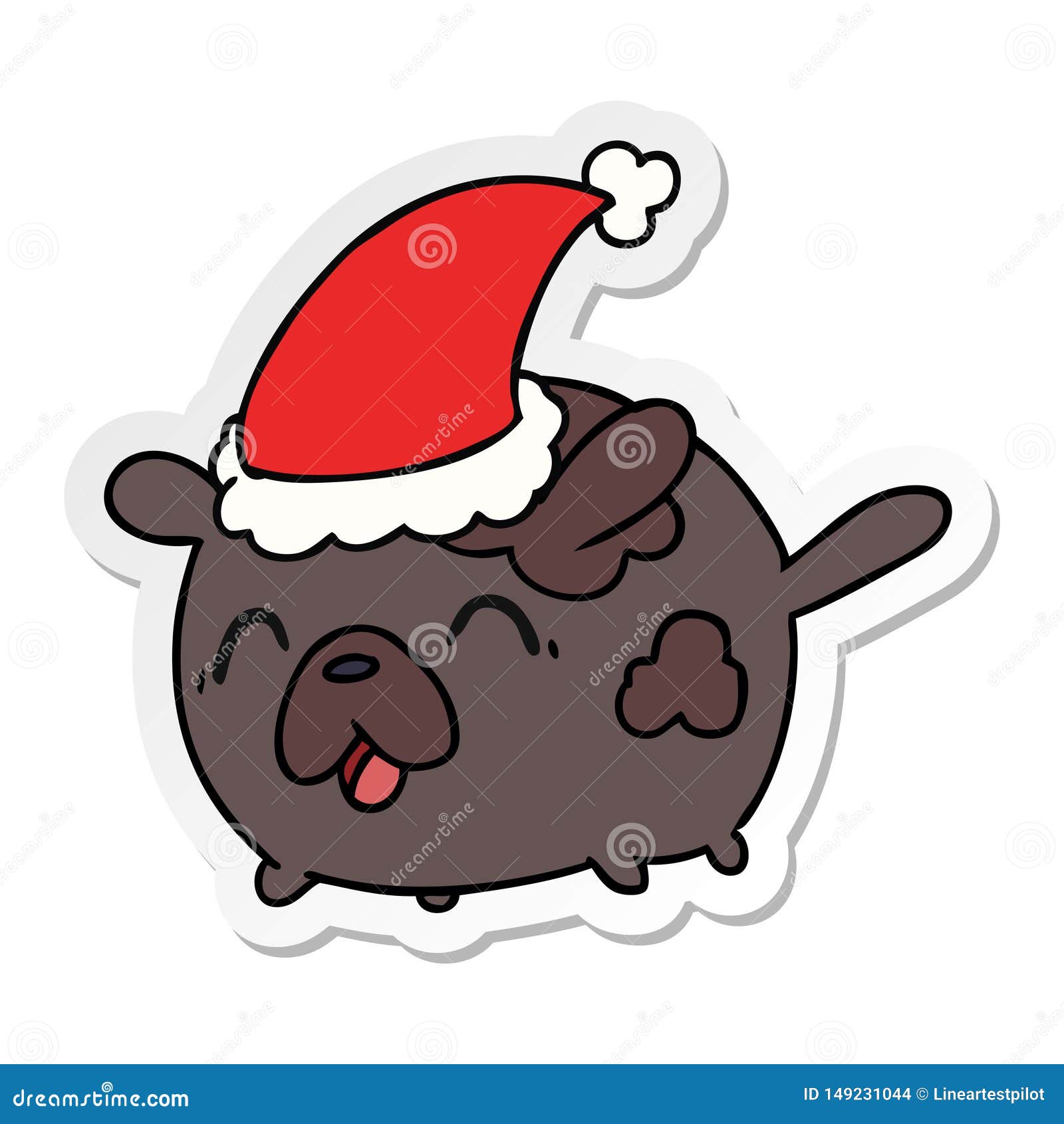 Historieta De La Etiqueta Engomada De La Navidad Del Perro Del Kawaii  Ilustración del Vector - Ilustración de libre, sombreros: 149231044